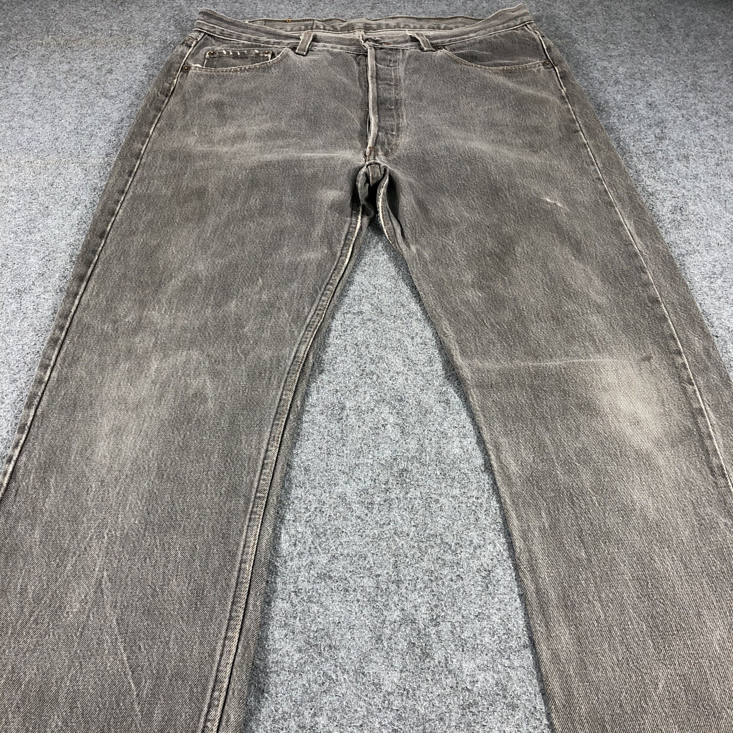 Levi's Vintage 80s Faded Black Levis 501 Jeans-JM925 Size US 35 - 3 Thumbnail