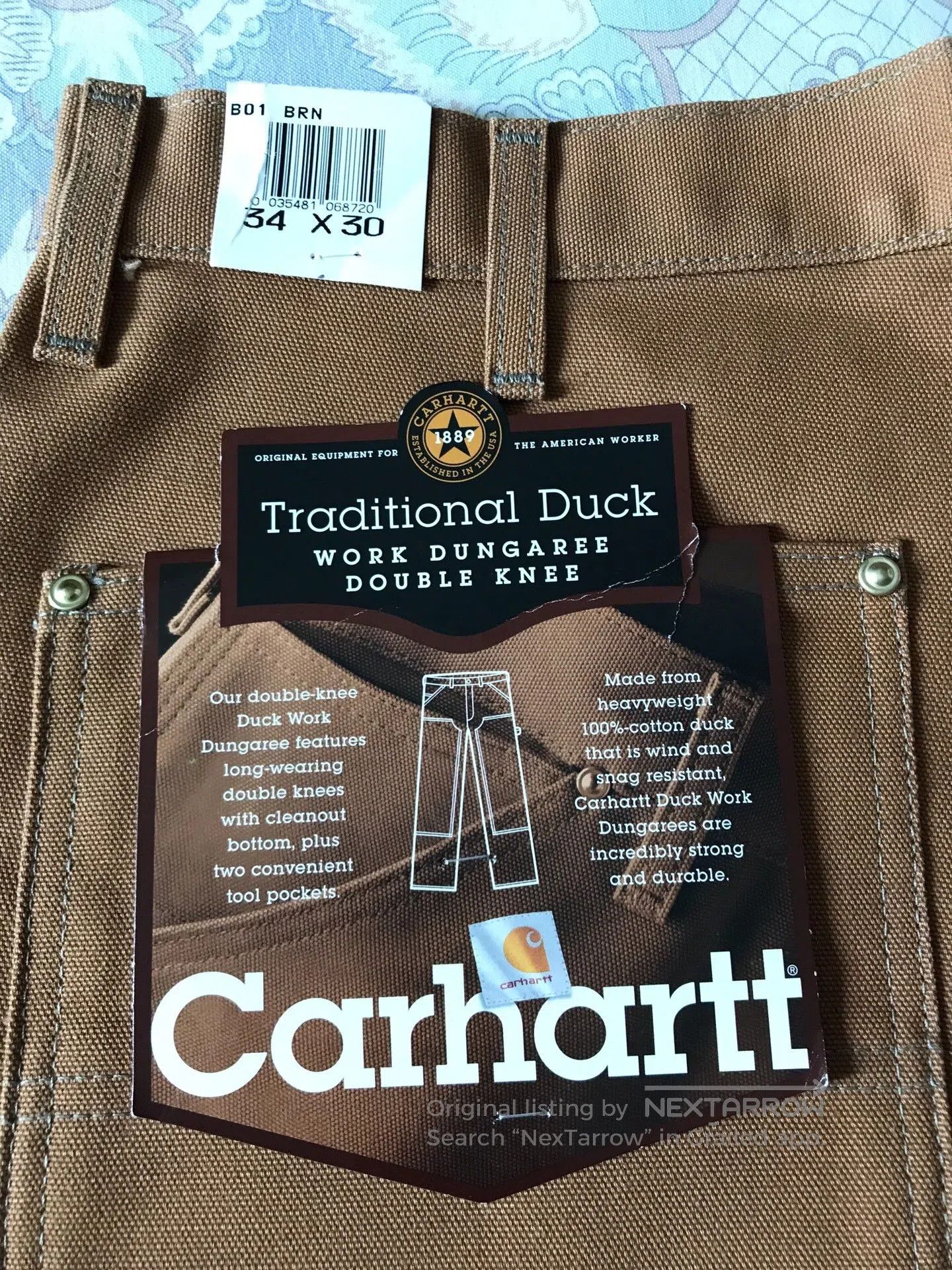 Carhartt Carhartt B01 BRN Canvas Work Pants W34L30. Size US 34 / EU 50 - 8 Thumbnail
