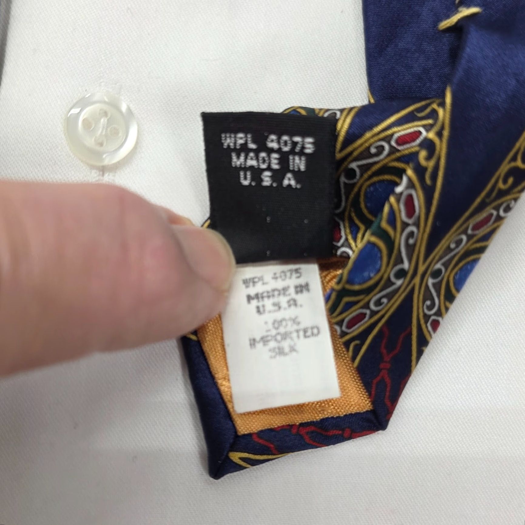 Oscar De La Renta Vintage Oscar de la Renta Necktie Mens Blue Silk Geometric Pattern USA Designer Tie Size ONE SIZE - 7 Thumbnail