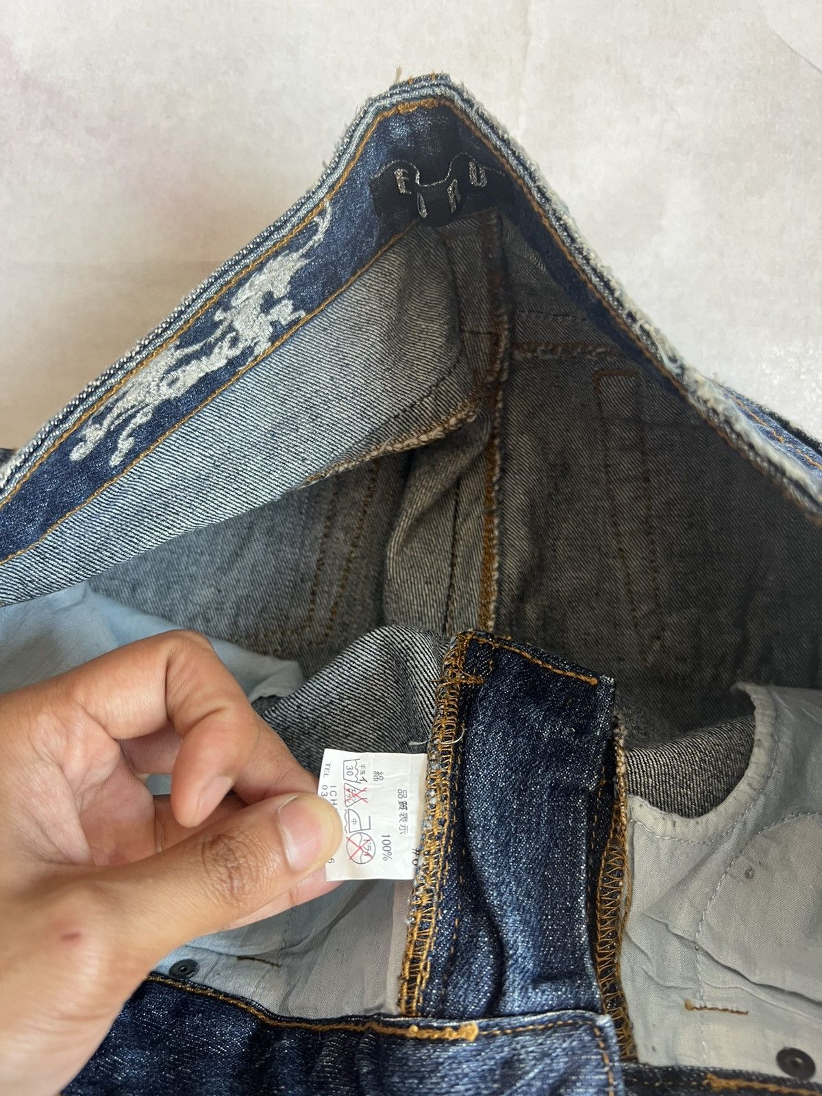 Japanese Brand Euro Distressed Patchwork Flared Jeans Wide Leg Size 29" - 7 Thumbnail