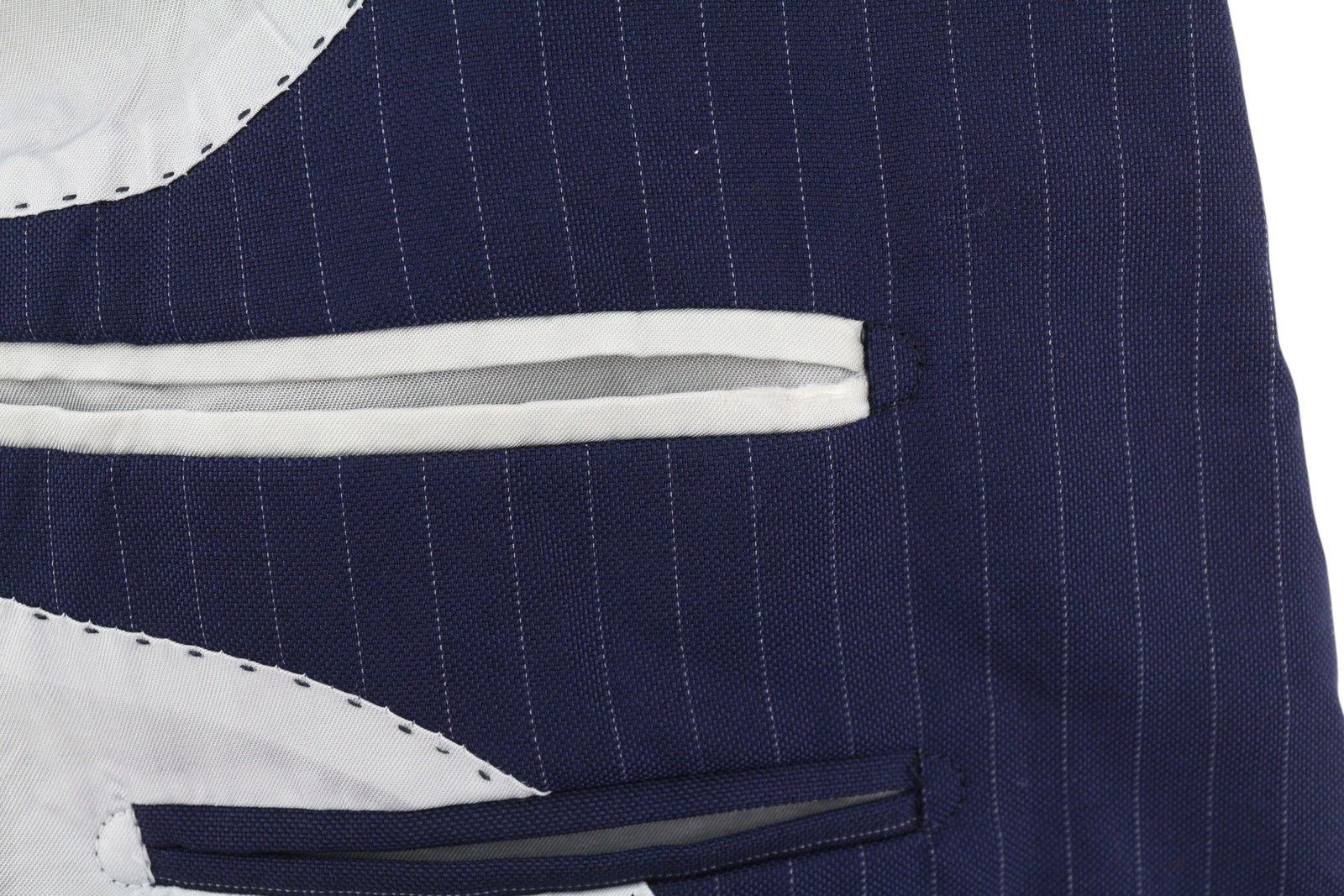 Suitsupply LAZIO UK32R Blue Wool Slim Pinstriped Blazer 85713 Size 34S - 7 Thumbnail