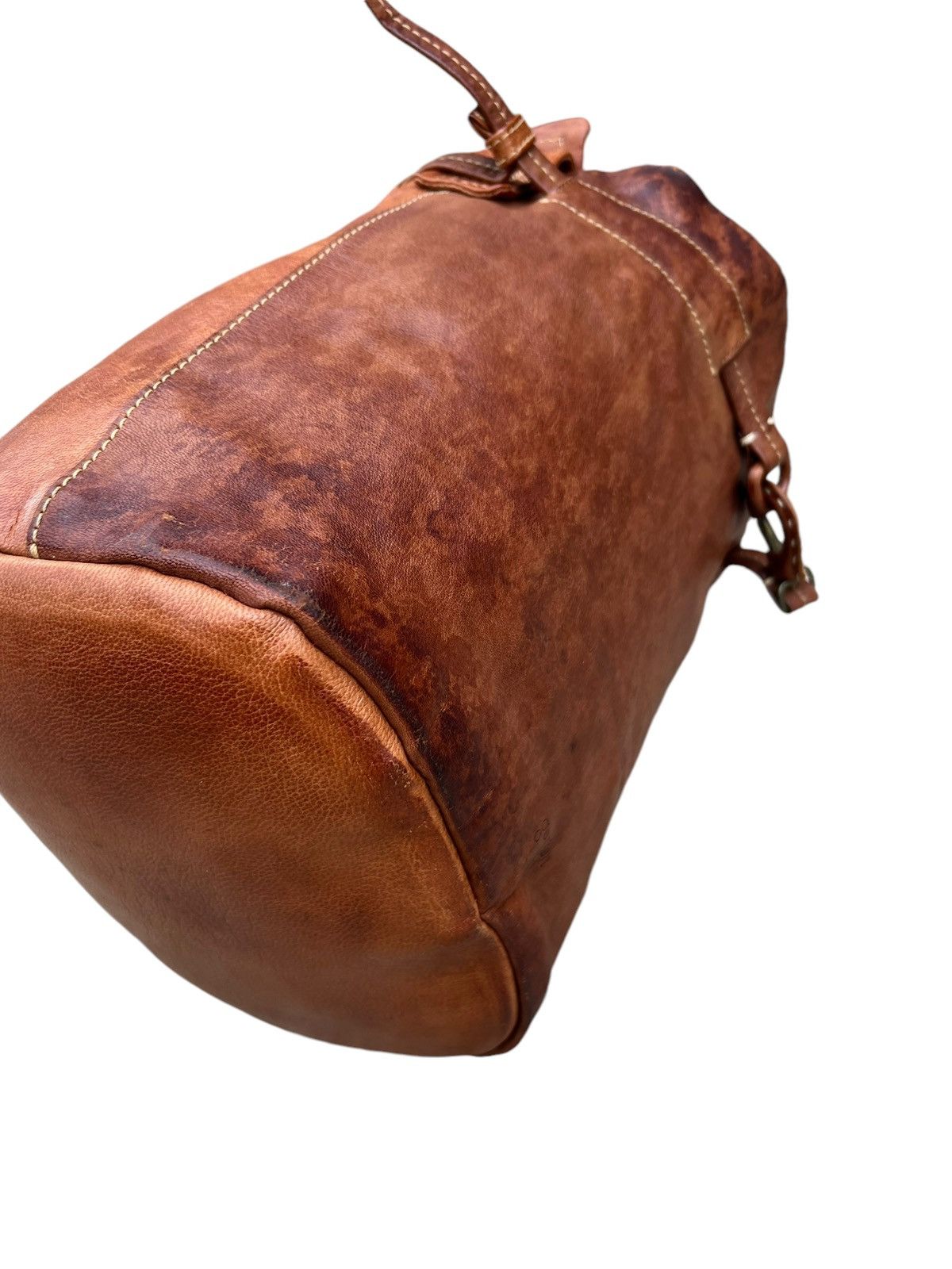Leather Trashed Genten Japan Distress Patina Leather Bag Bucket Size ONE SIZE - 12 Thumbnail