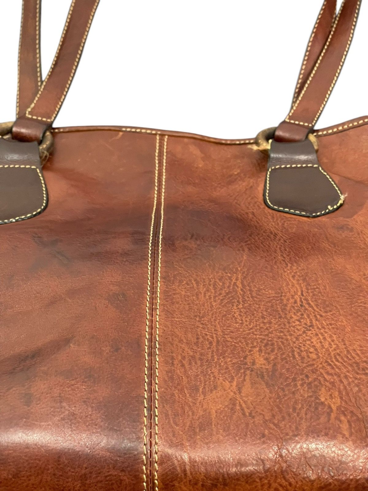Genuine Leather Full Leather Patina Vintage Unknown Italy Shoulder Bag 1🟩2 Size ONE SIZE - 18 Thumbnail