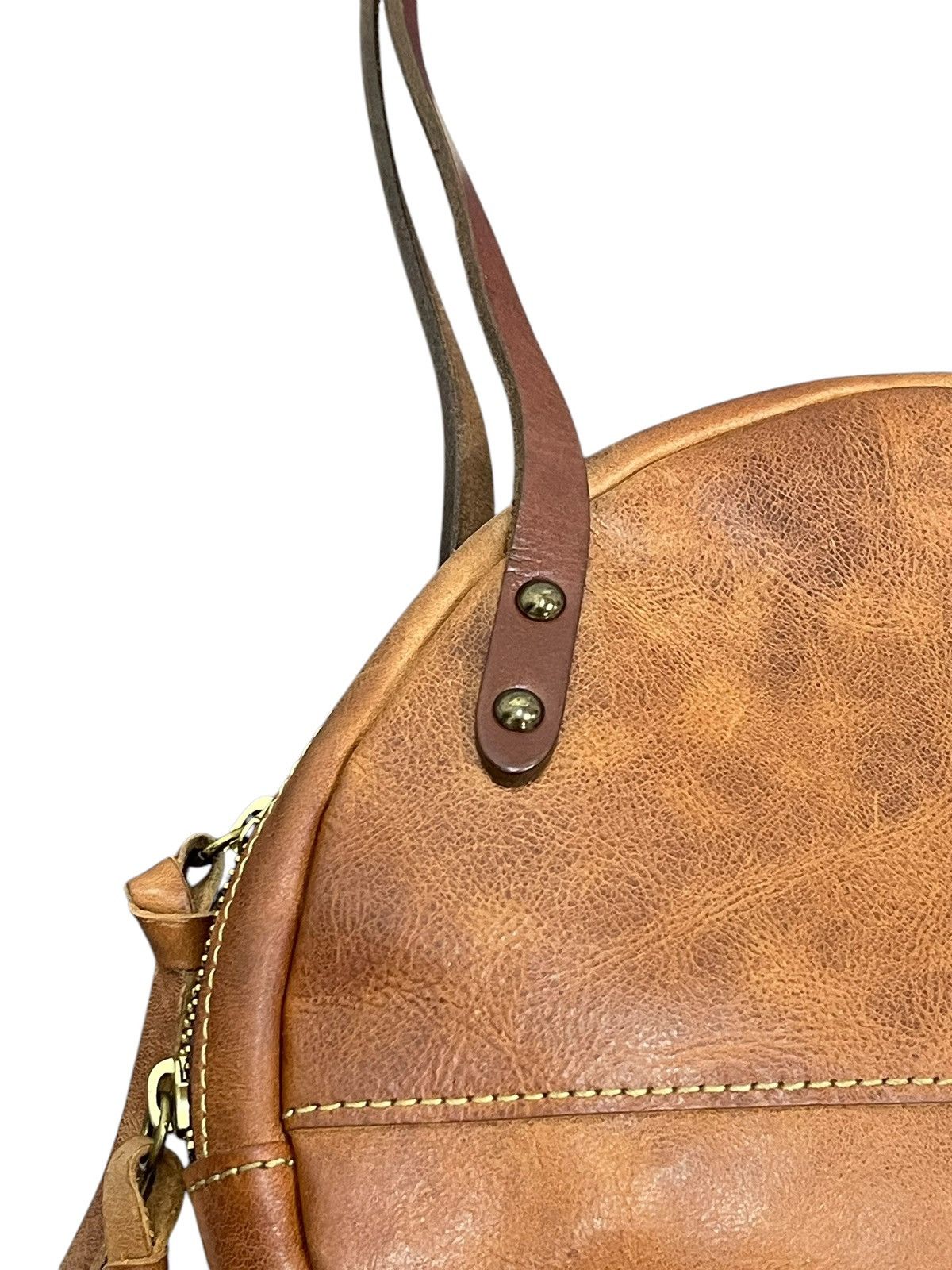 Comme des Garcons × Stussy Full Leather Patina Ain Soph Circle Hand Bag 1🟩2 Size ONE SIZE - 10 Thumbnail