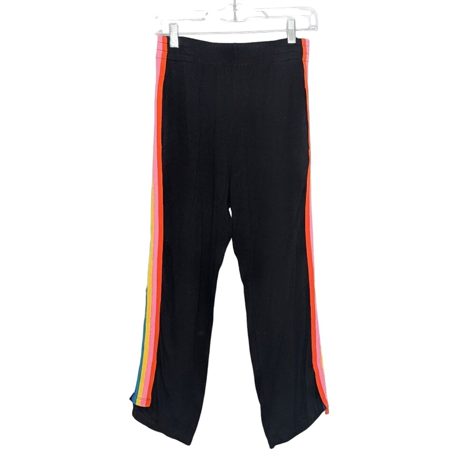 Other LNA Black Casual Cropped Lounge Pants Rainbow Side Leg Trim Size 26" / US 2 / IT 38 - 1 Thumbnail