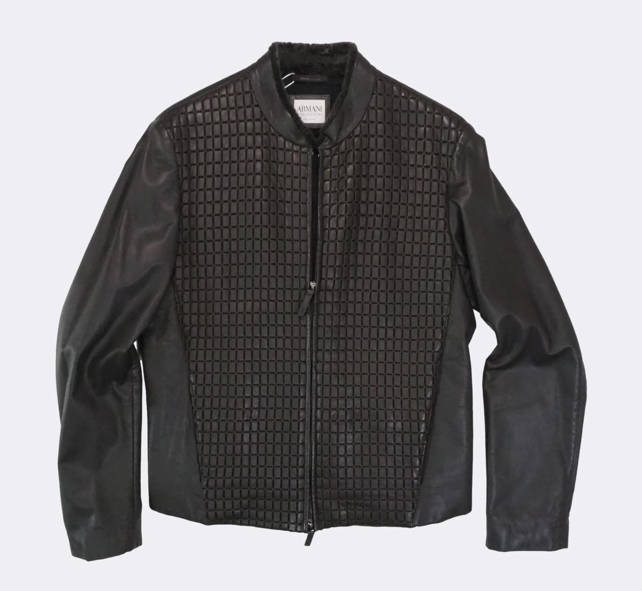 Armani Collezioni Armani Collezioni Square FrontLeatherJacket Fur Collar$2325 Size US M / EU 48-50 / 2 - 11 Thumbnail