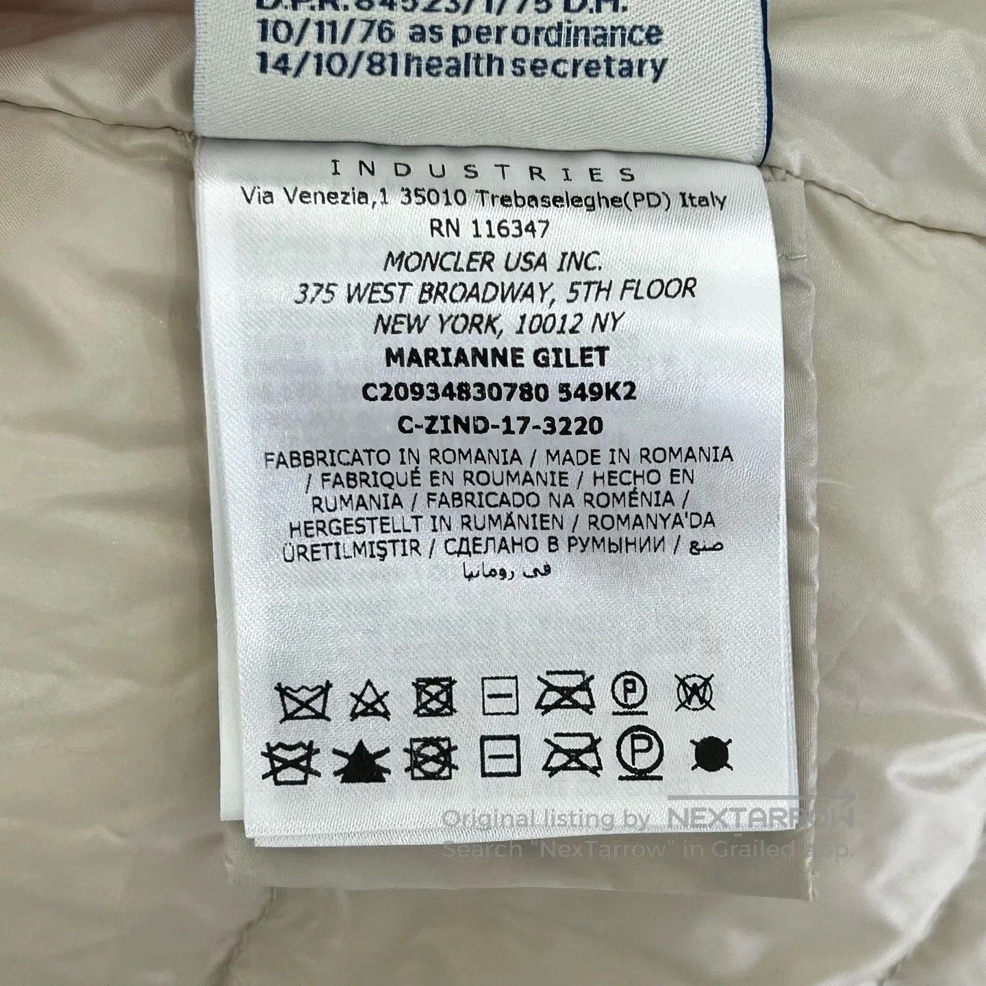 Moncler Moncler Cream Quilted Down Vest. Size S / US 4 / IT 40 - 5 Thumbnail