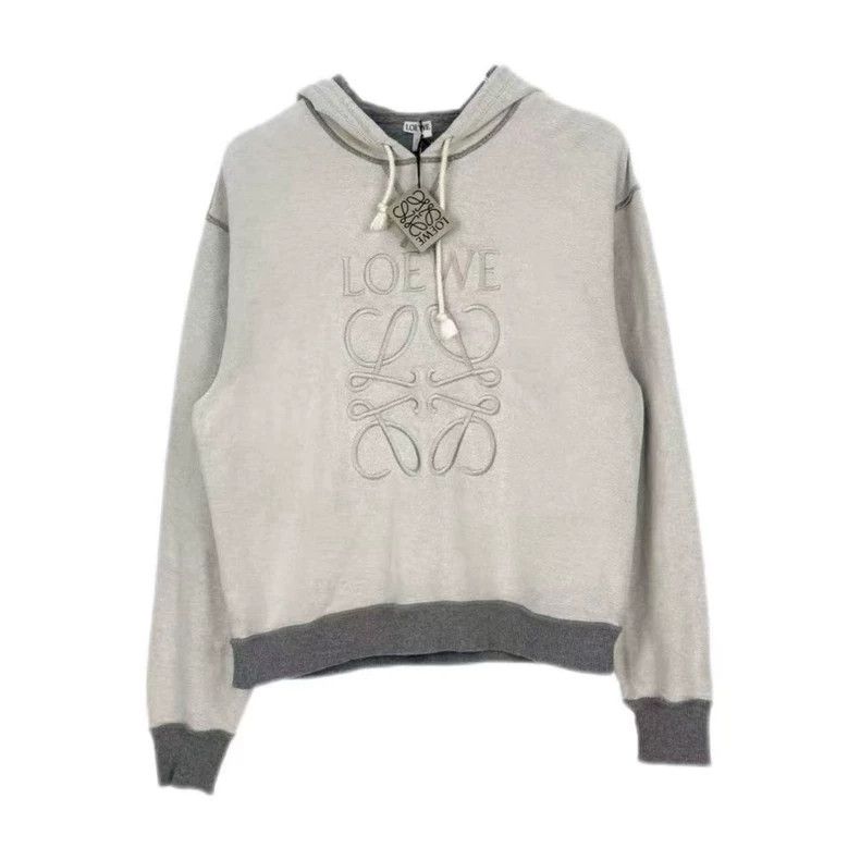 Loewe LOEWE Gray embroidered bee logo hoodie Size L / US 10 / IT 46 - 1 Thumbnail
