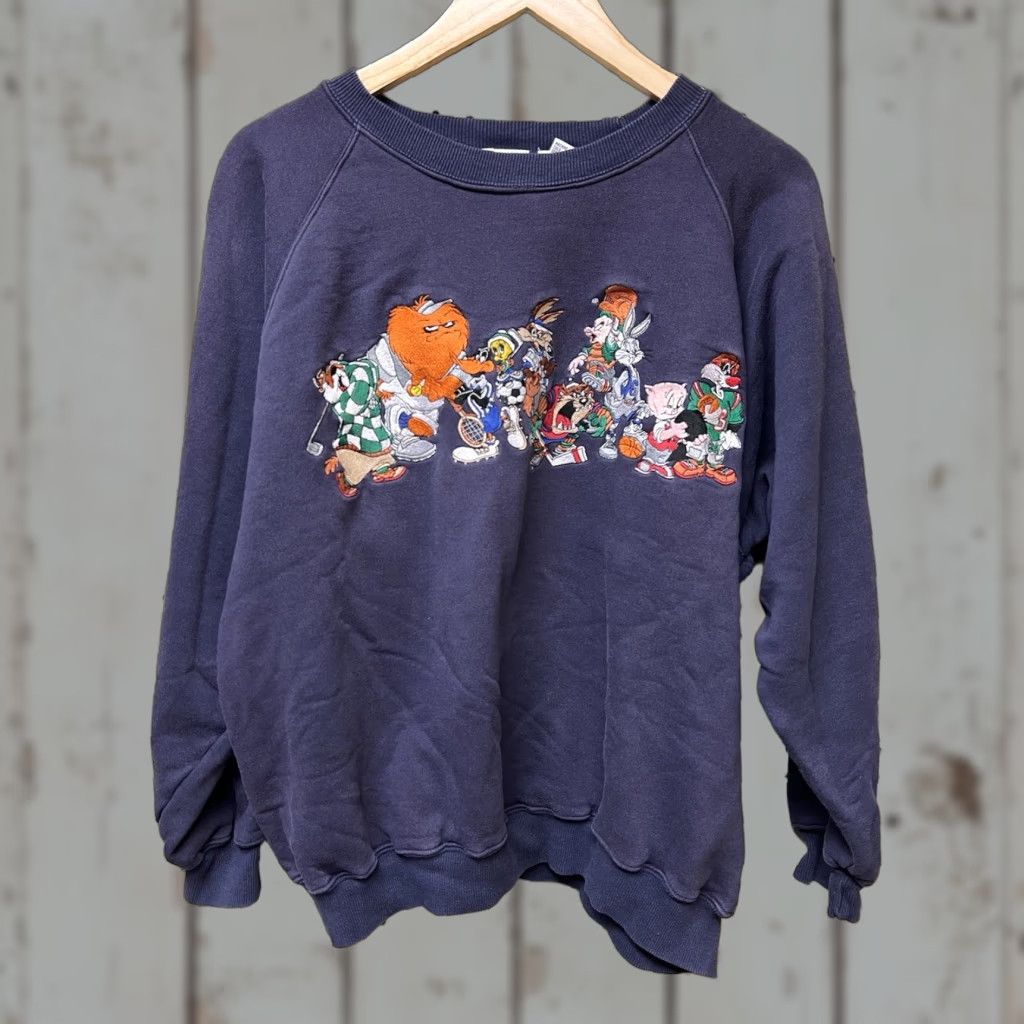 Acme Clothing VINTAGE Acme Clothing Co Blue Looney Tunes Embroidered Pullover Sweatshirt L Unisex Adults Crew Neck, Fleece, 80% Cotton 20% Polyester Size US L / EU 52-54 / 3 - 1 Thumbnail