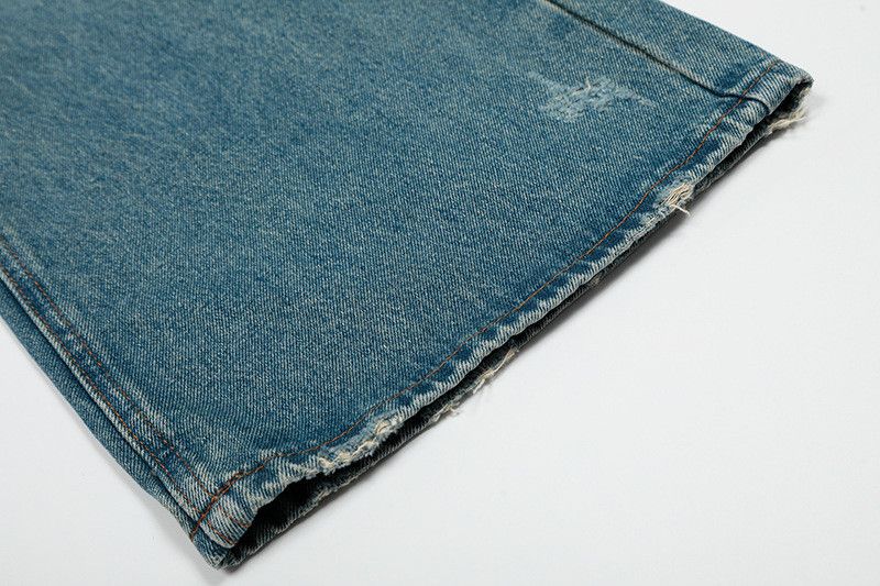 Vintage American retro washed distressed whiskered flared jeans Size US 32 / EU 48 - 6 Thumbnail