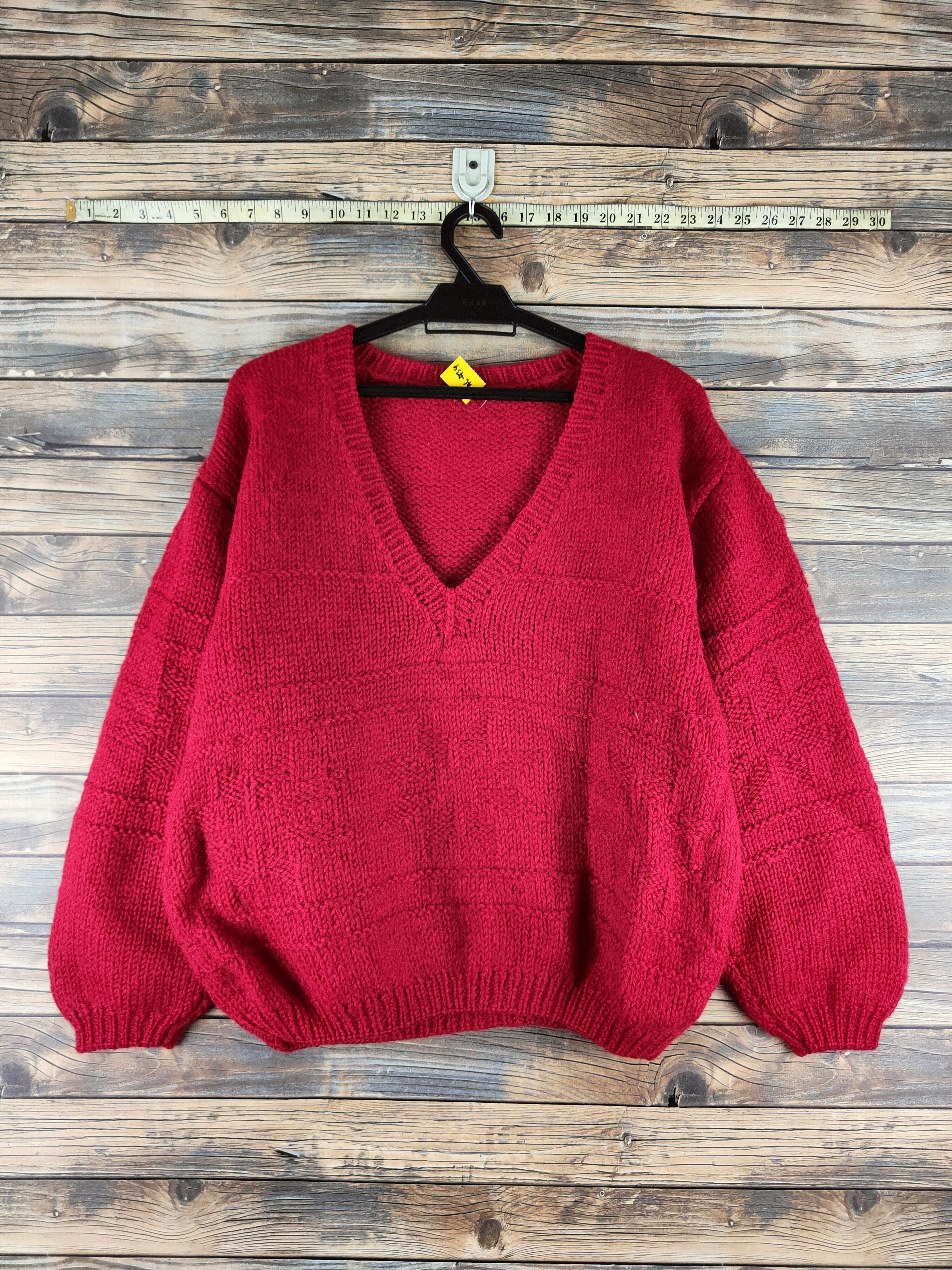 Japanese Brand DL Japan Red Knitwear Sweatshirts #46-434 Size L / US 10 / IT 46 - 1 Thumbnail