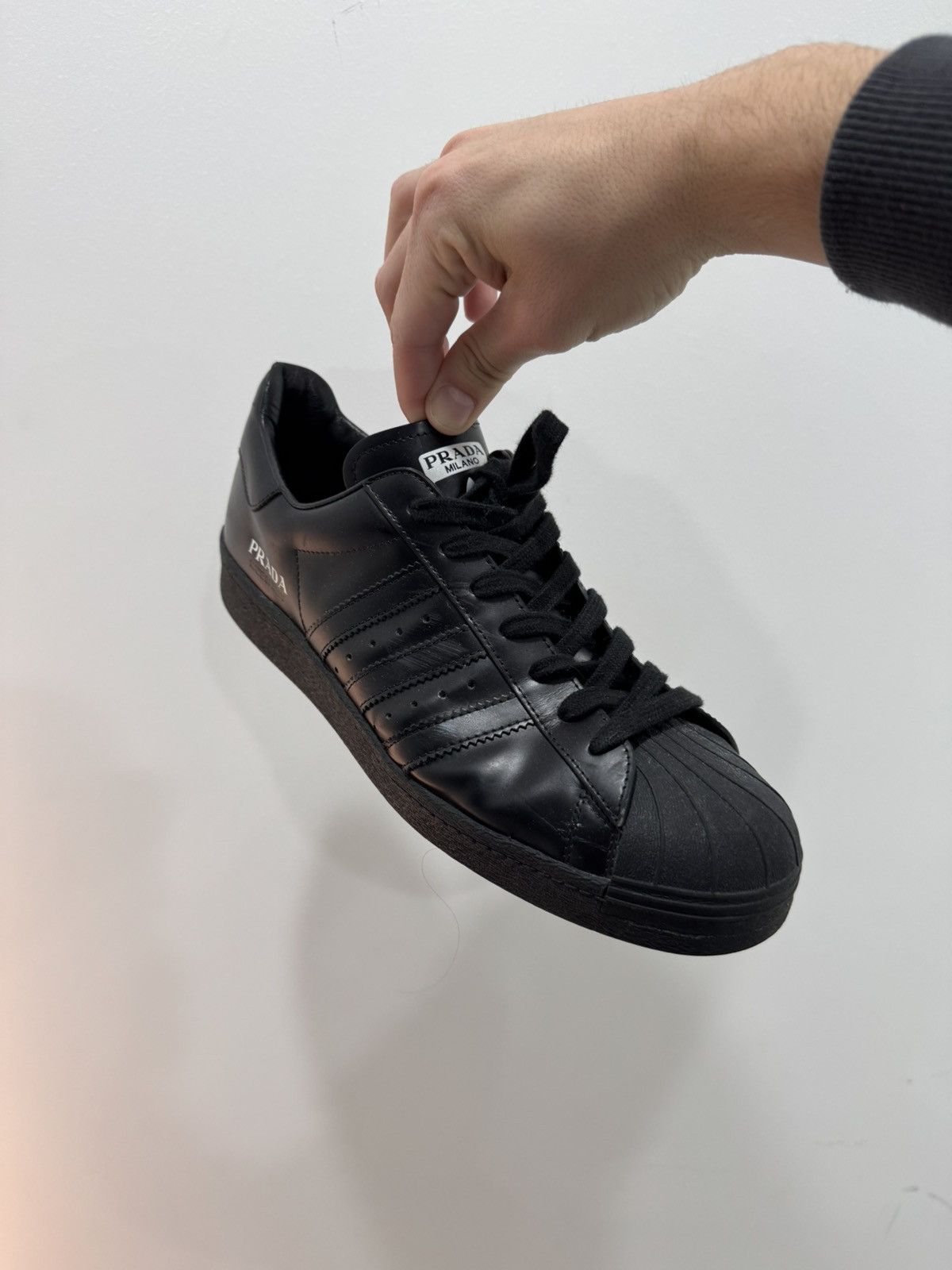 Adidas × Prada Prada Adidas Superstar Black Size US 10.5 / EU 43-44 - 3 Thumbnail