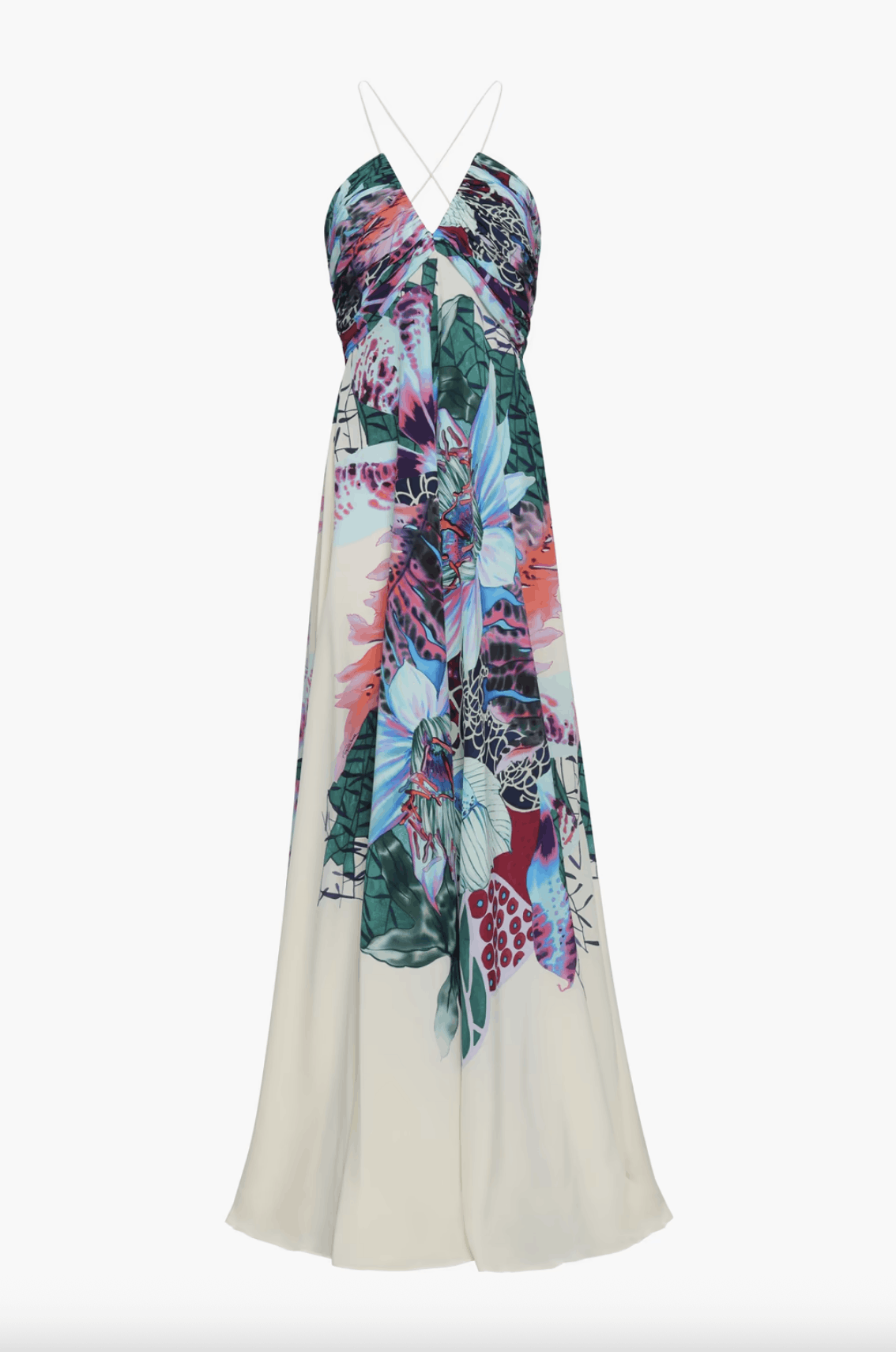 tropical silk gown FW 2018