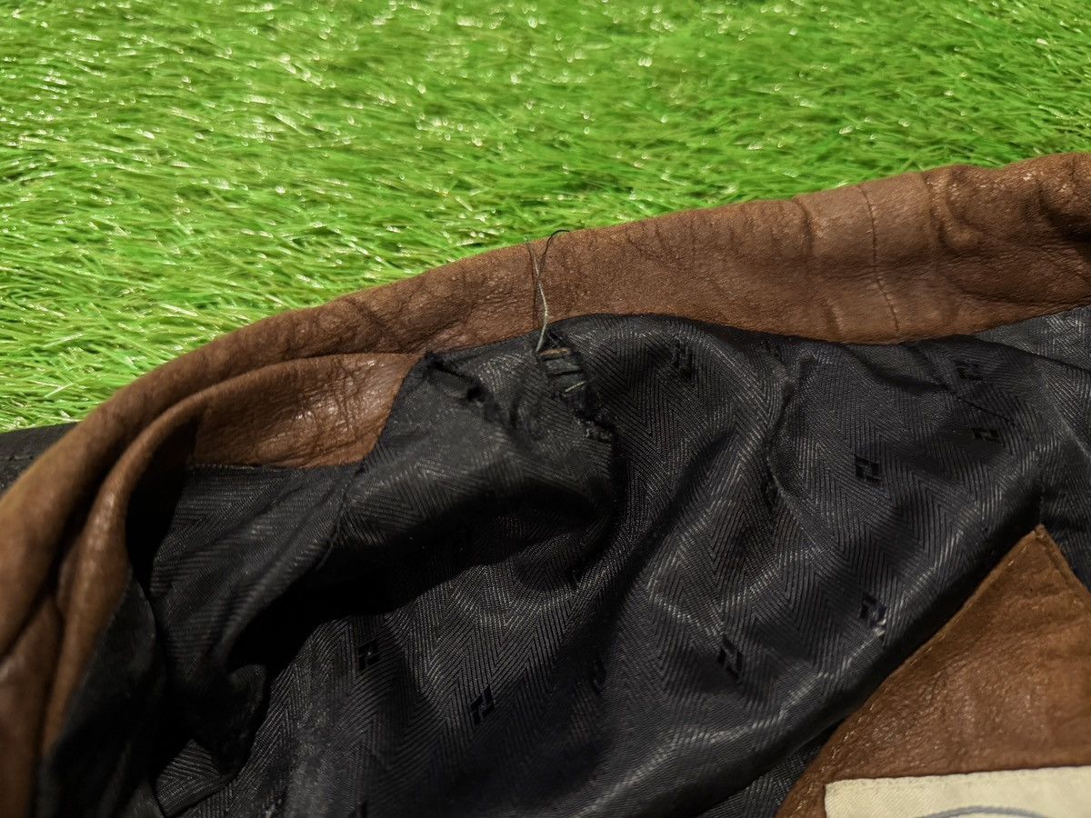 Remy VTG Remy Soft Leather Bomber Jacket Blk Brown Double Collar Size US L / EU 52-54 / 3 - 5 Thumbnail