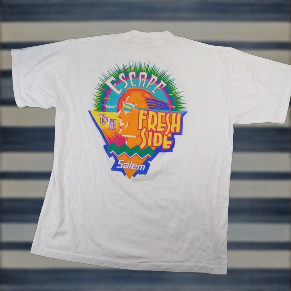 Vintage VINTAGE Salem 1992 Fresh Wrap Graphic Advertisement T Shirt Men XL White Size US XL / EU 56 / 4 - 1 Thumbnail