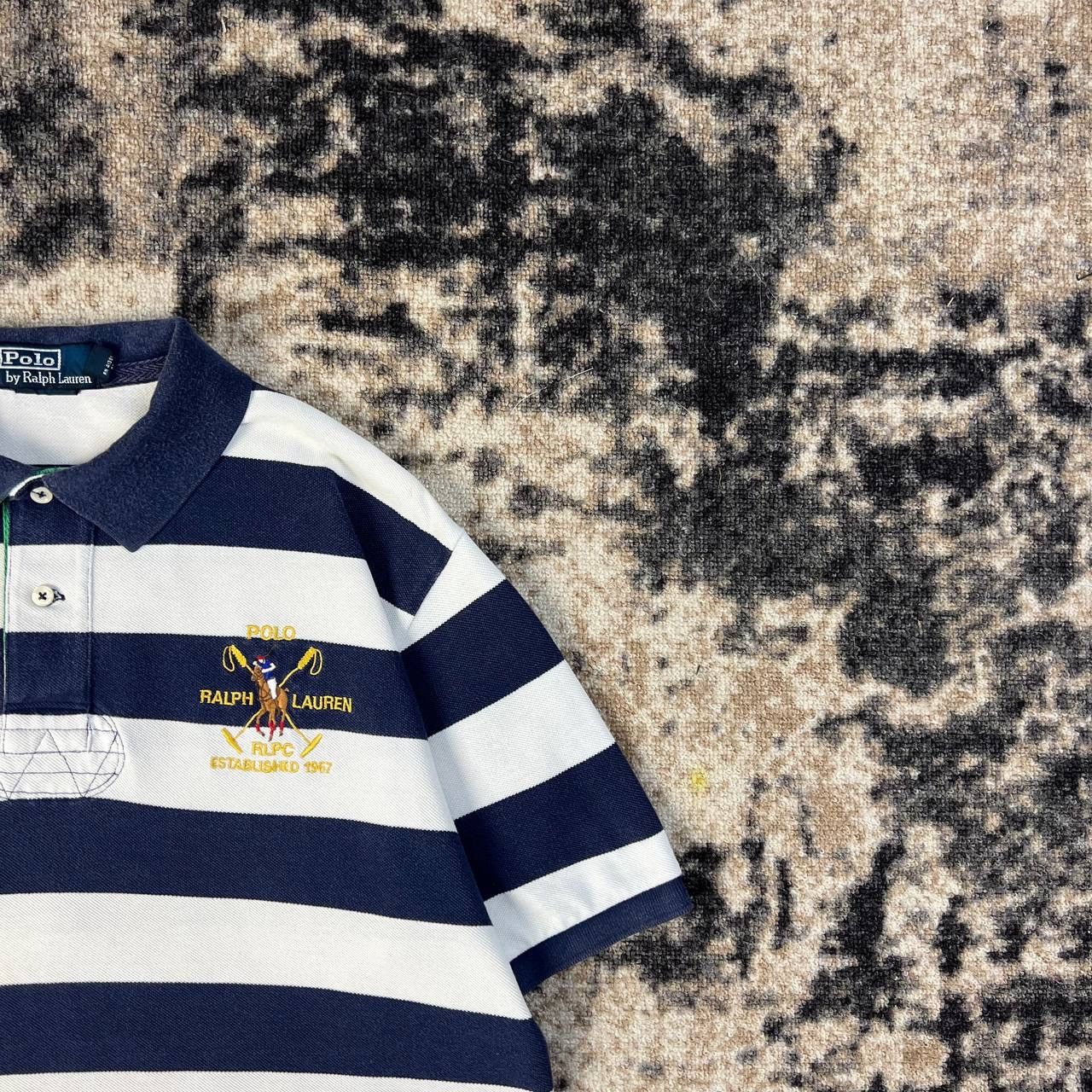 Polo Ralph Lauren Polo Ralph Lauren Big Logo Vintage Striped Rugby T-Shirt Size US XL / EU 56 / 4 - 3 Thumbnail