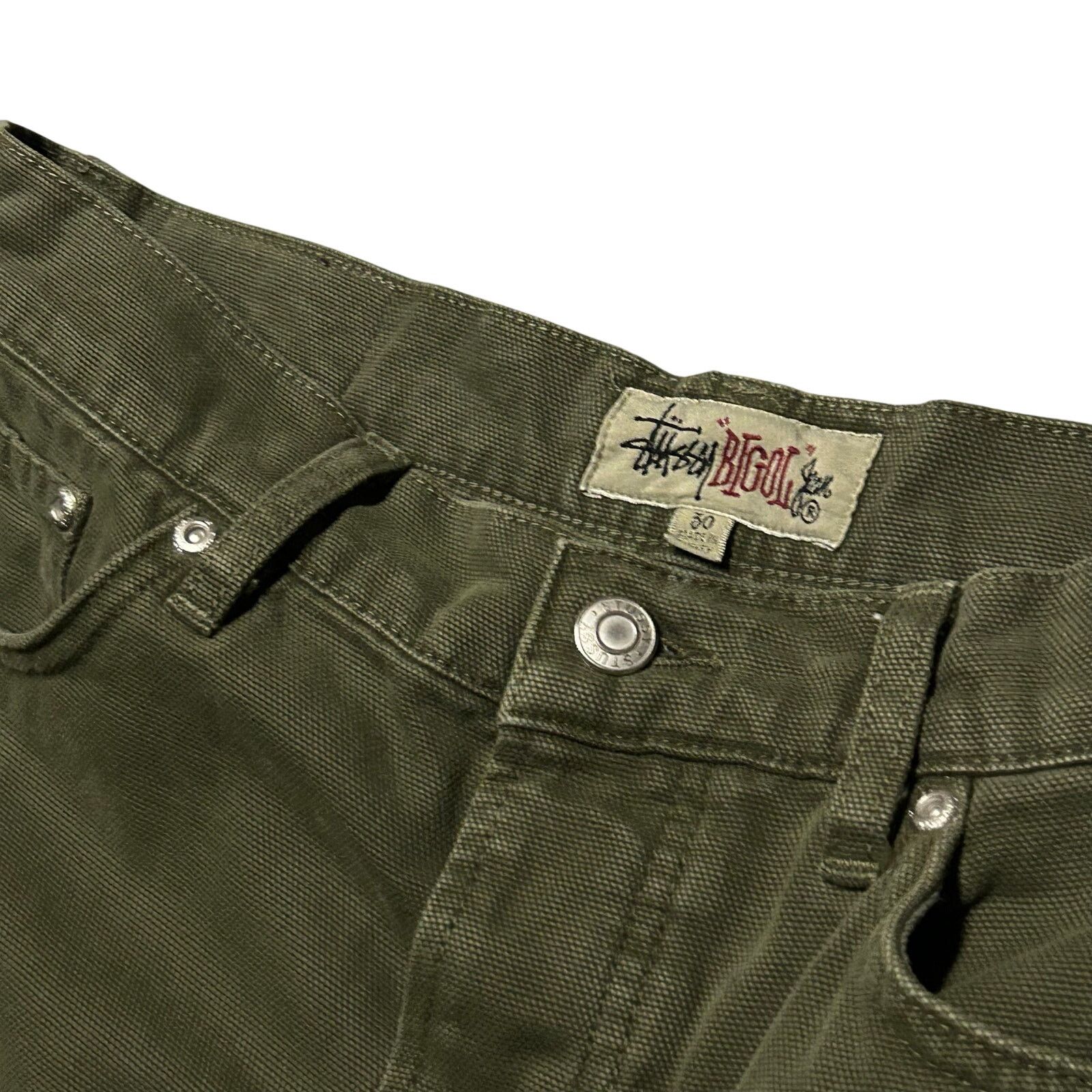 Stussy Stussy Big Ol Jeans Olive Green Size 30 (34x30) Baggy Denim Size US 30 / EU 46 - 9 Thumbnail