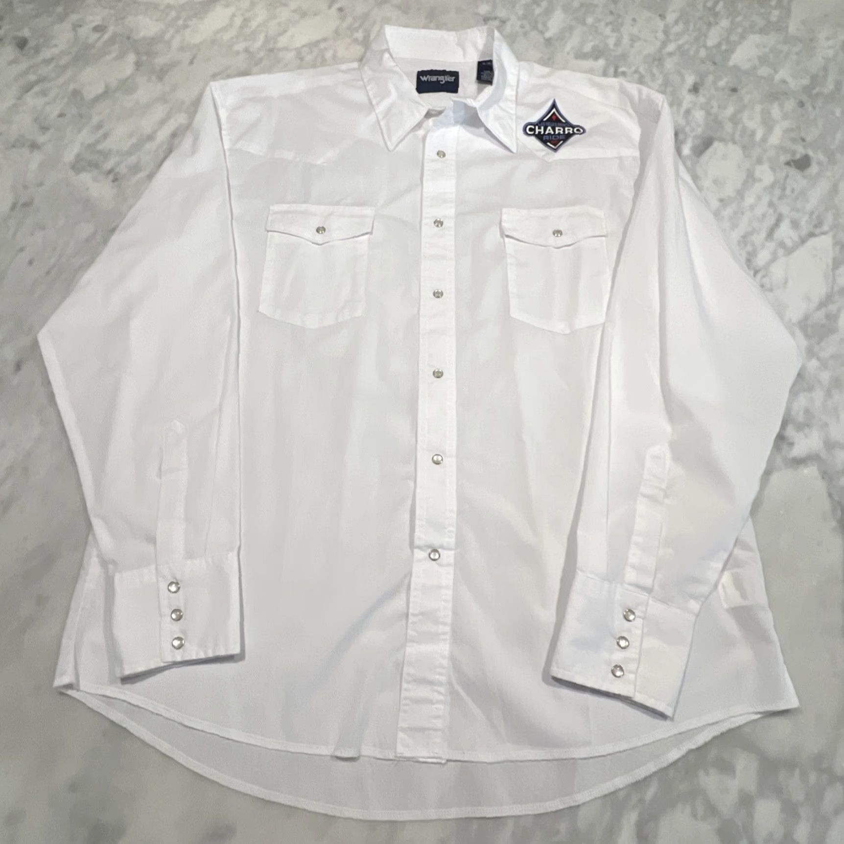 Wrangler VINTAGE Wrangler Pearl Snap Shirt Men’s XL White Las Vegas Ranch CHARRO Ride 60 Light Size US XL / EU 56 / 4 - 2 Thumbnail