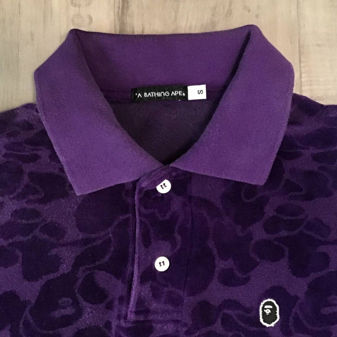 Bape 🔥Aoyama limited🔥 BAPE CAMO Velour Polo Shirt a bathing ape Size US S / EU 44-46 / 1 - 4 Thumbnail