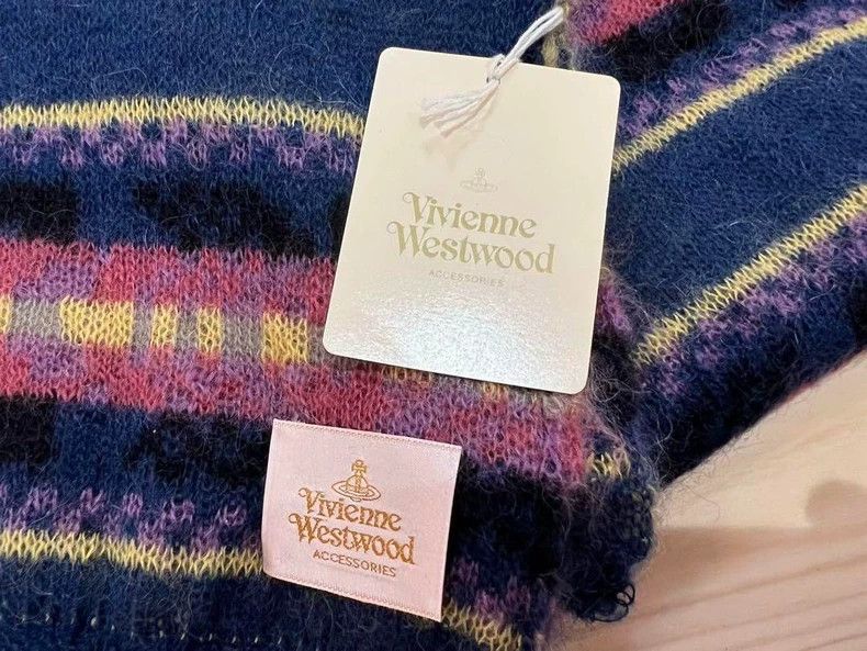 Vivienne Westwood Vivienne Westwood Pink and blue striped scarf Size ONE SIZE - 3 Thumbnail