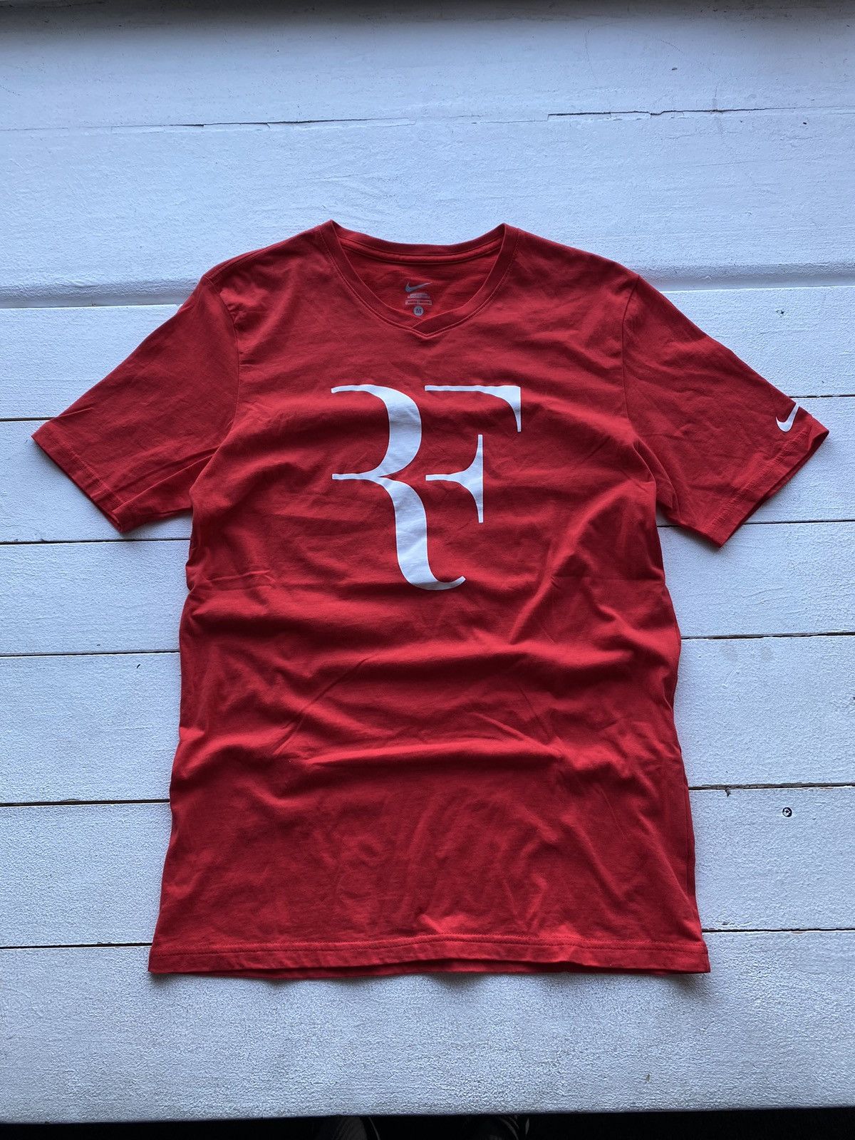 Nike × Vintage 🔥Roger Federer Nike Foundation RF Logo Red Mens T Shirt M Size US M / EU 48-50 / 2 - 1 Thumbnail