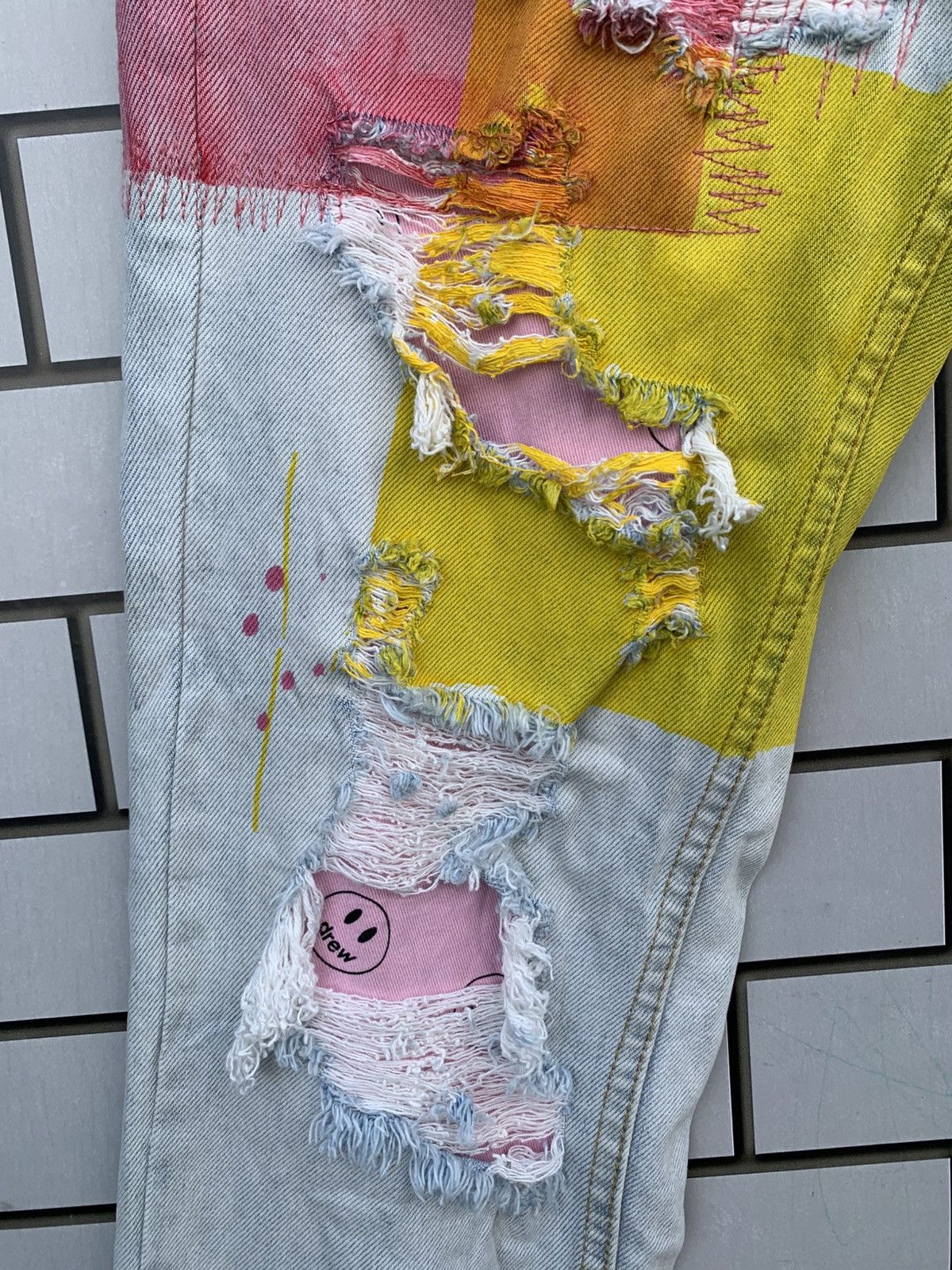 Drew House Drew House Smile Distressed Denim Size US 30 / EU 46 - 10 Thumbnail