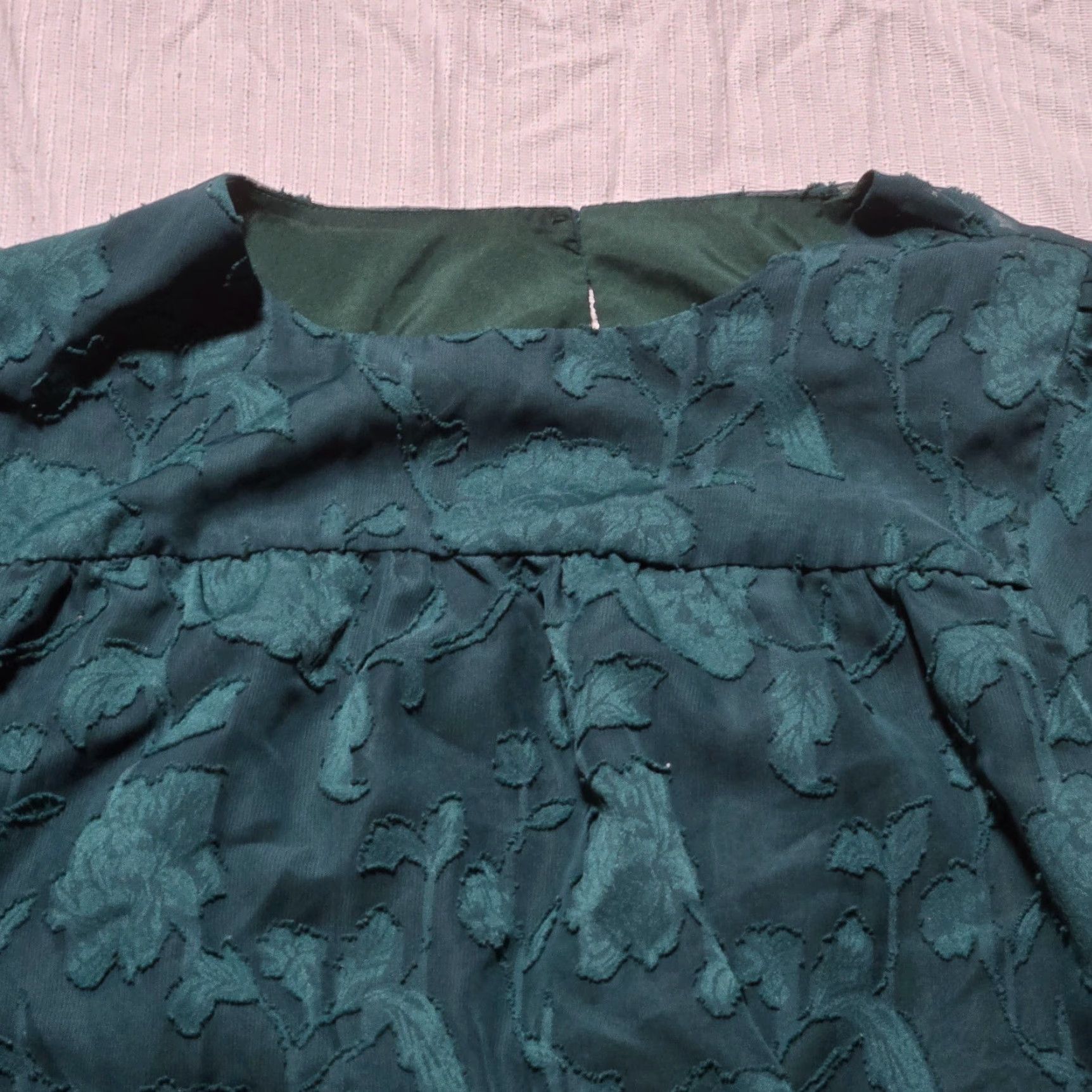 Vintage VINTAGE Shirt Green Floral Short Sleeve Button-Up Adult Women L Large Floral Pattern 60s 70s Womens Size L / US 10 / IT 46 - 2 Thumbnail
