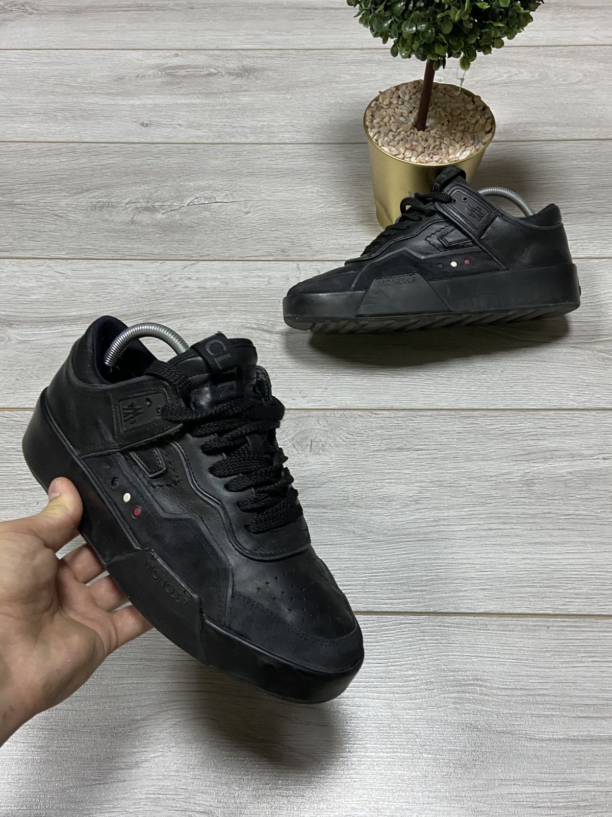 Moncler Promyx Space leather Sneakers Black