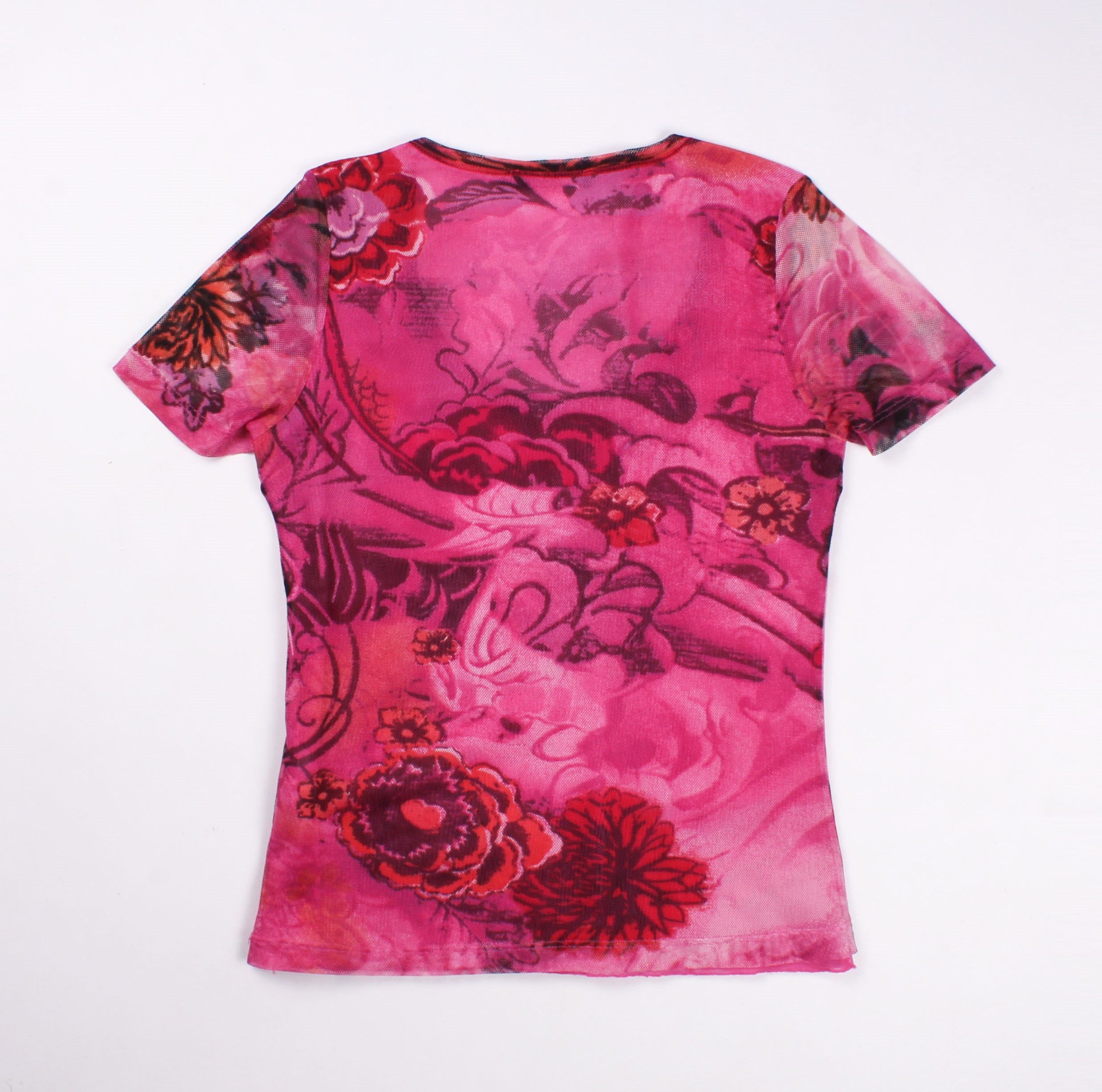Vintage Vintage Passport Pink Mesh Floral Short Sleeve T-shirt Size S / US 4 / IT 40 - 9 Thumbnail