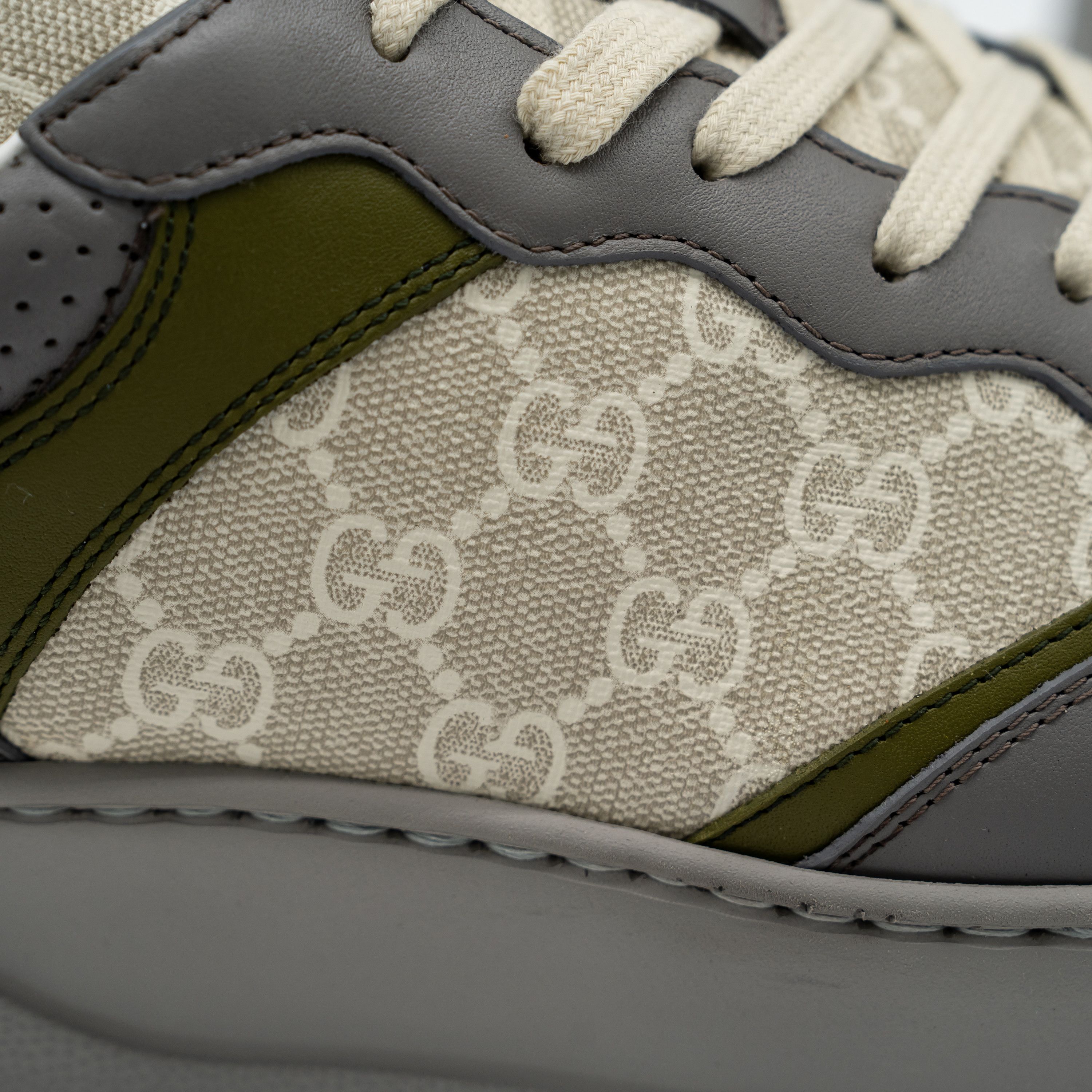Gucci Gucci GG Chunky B Sneakers Green Beige Grey GG Leather Size US 15 / EU 48 - 9 Thumbnail