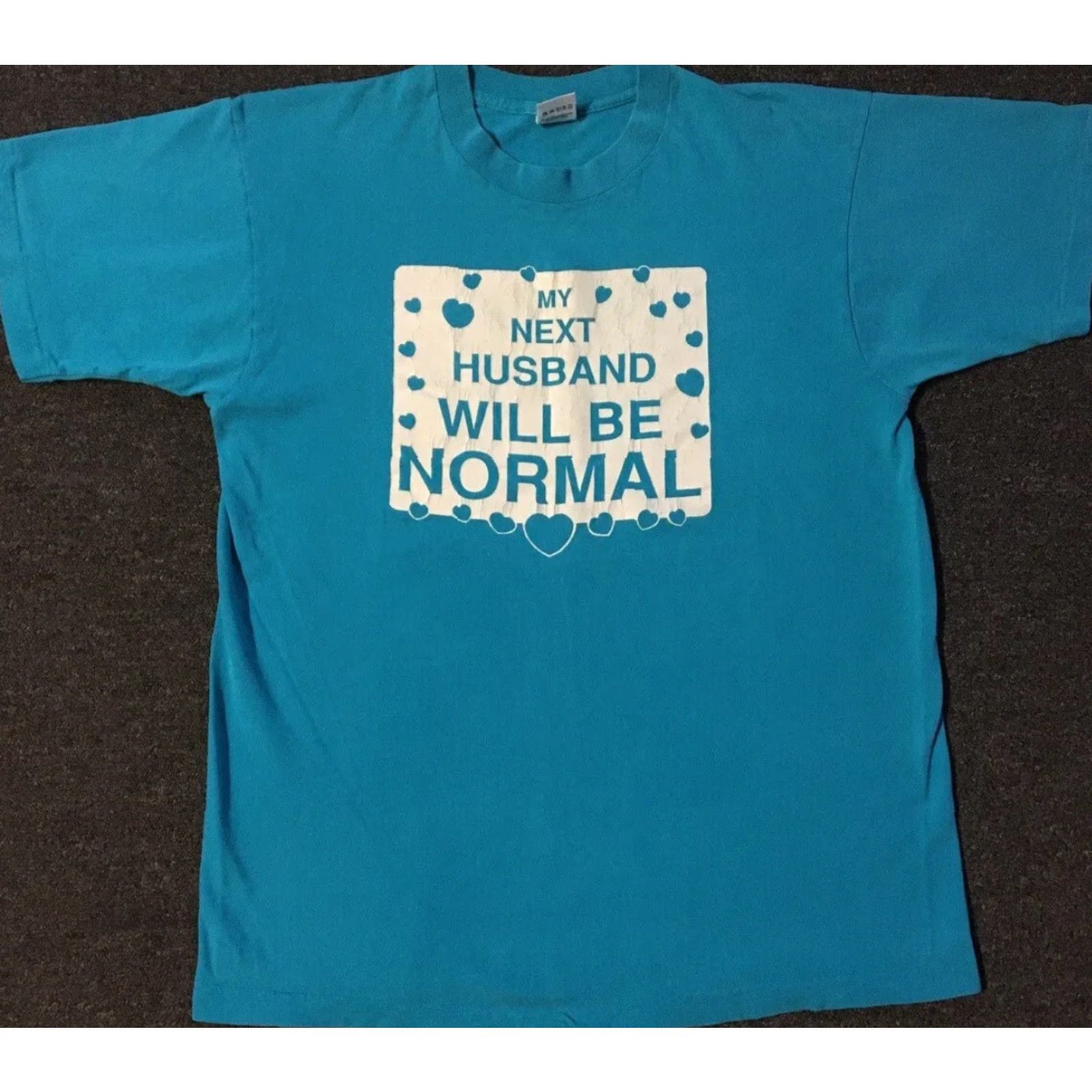 NEXT Vtg 80s My Next Husband Will Be Normal Faded Shirt L Funny Wife Grunge Marriage Size US L / EU 52-54 / 3 - 2 Thumbnail