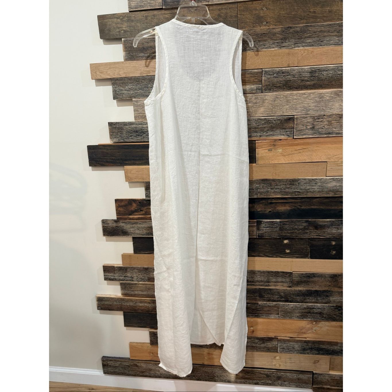 FLAX Flax NWOT white linen maxi sleeveless dress slits size Mediu Size M / US 6-8 / IT 42-44 - 3 Thumbnail