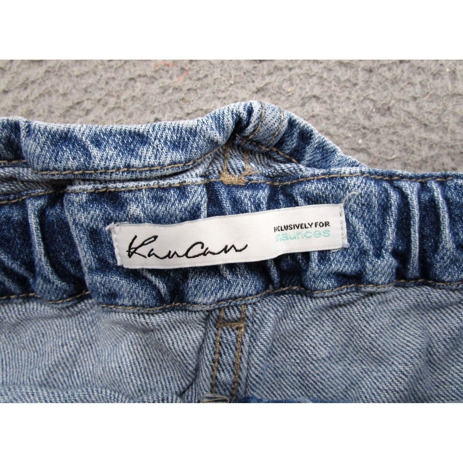 Vintage Kancan Denim Shorts Paperbag Elastic Waist Blue 29 KanCan 5-Pocket Regular Women Size 29 Jeans Summer Size 29" - 2 Thumbnail