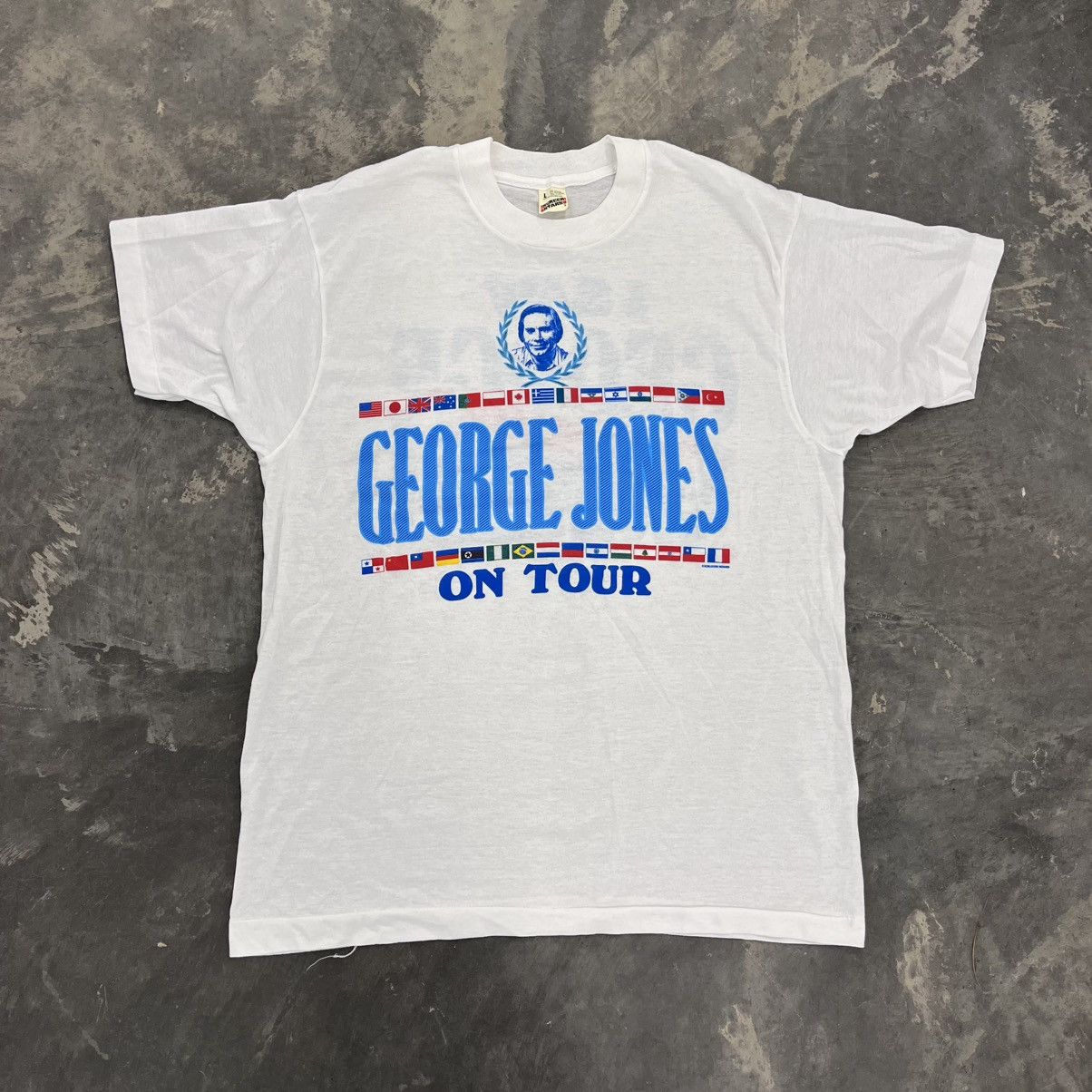 Vintage Vintage George Jones Country Music T shirt Global Concert Size US L / EU 52-54 / 3 - 1 Thumbnail