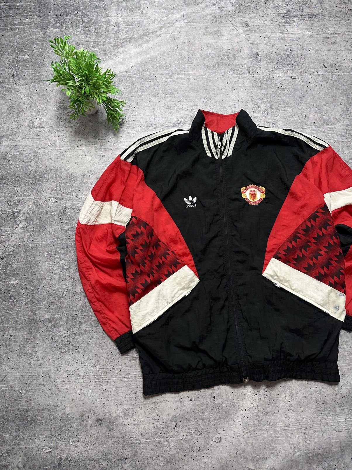 Vintage 1990 Adidas Manchester United Track Football Jacket