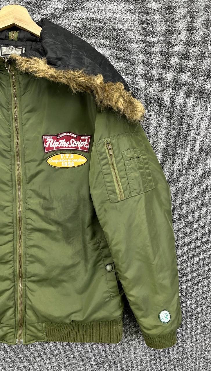Japanese Brand Vintage Flip The Script Fur Hooded Bomber Jacket Size US M / EU 48-50 / 2 - 4 Thumbnail