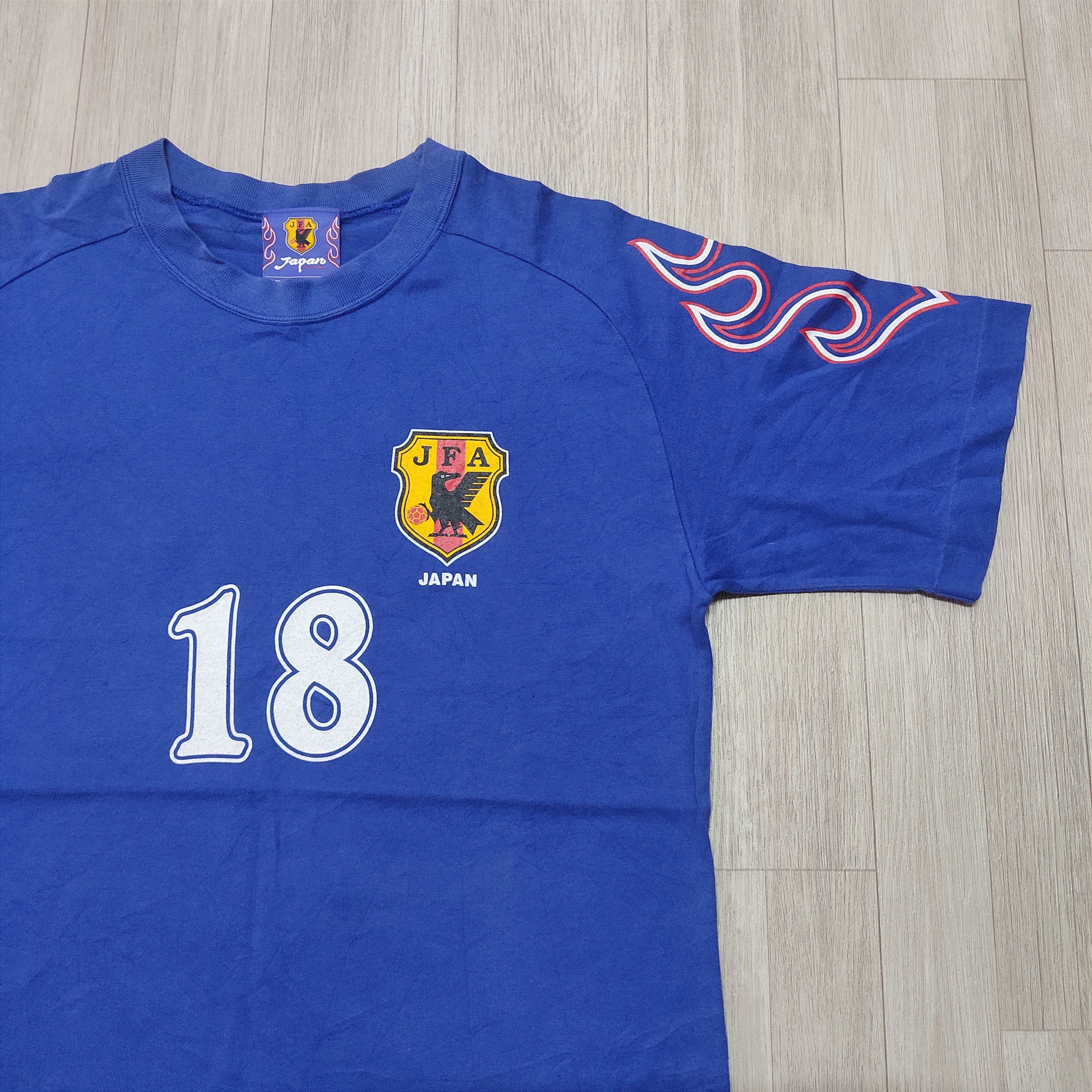 Japan Blue Vtg 90s JFA JO 18 Japan Football World Cup T-shirt Size US M / EU 48-50 / 2 - 4 Thumbnail