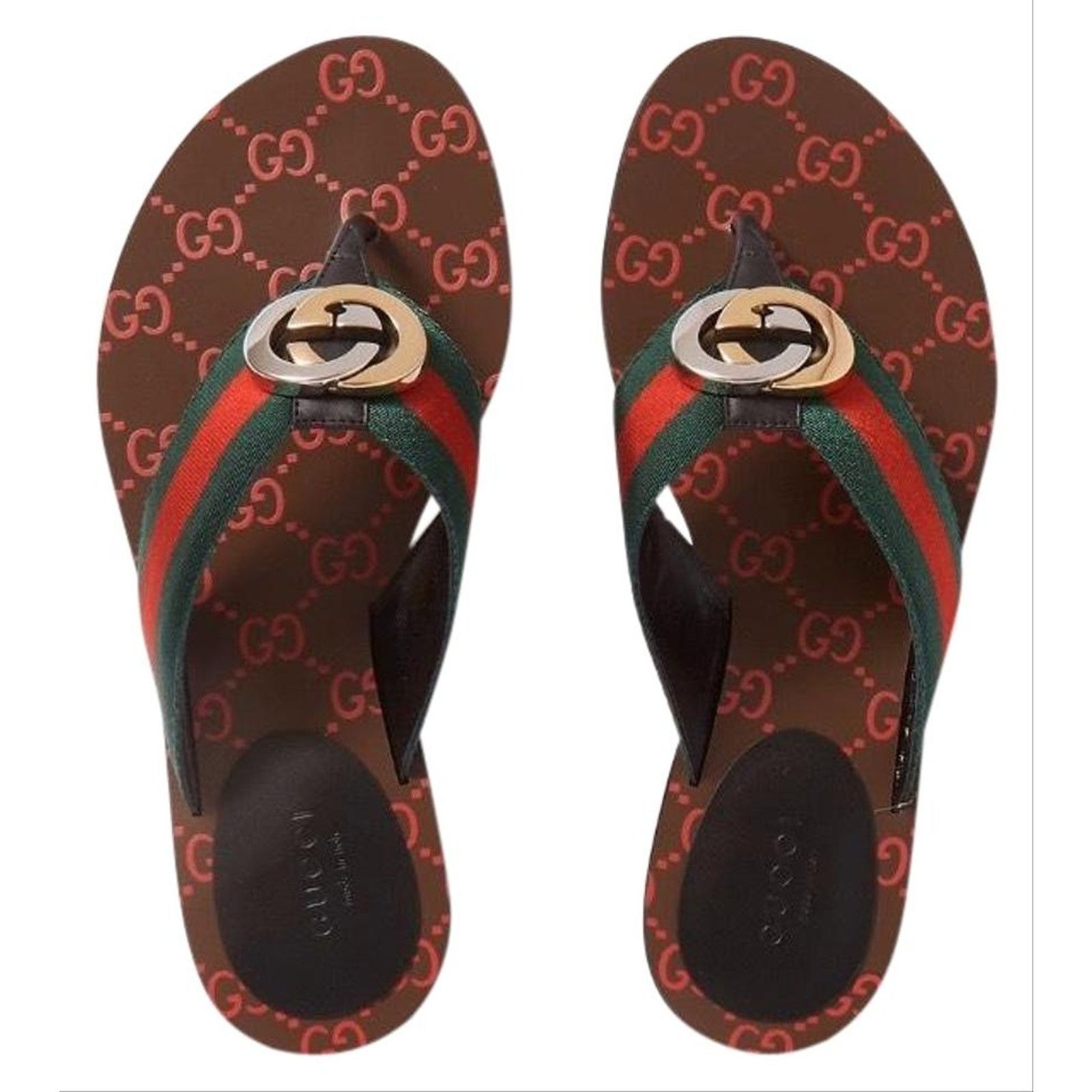 Kika GG logo stripe web sandals