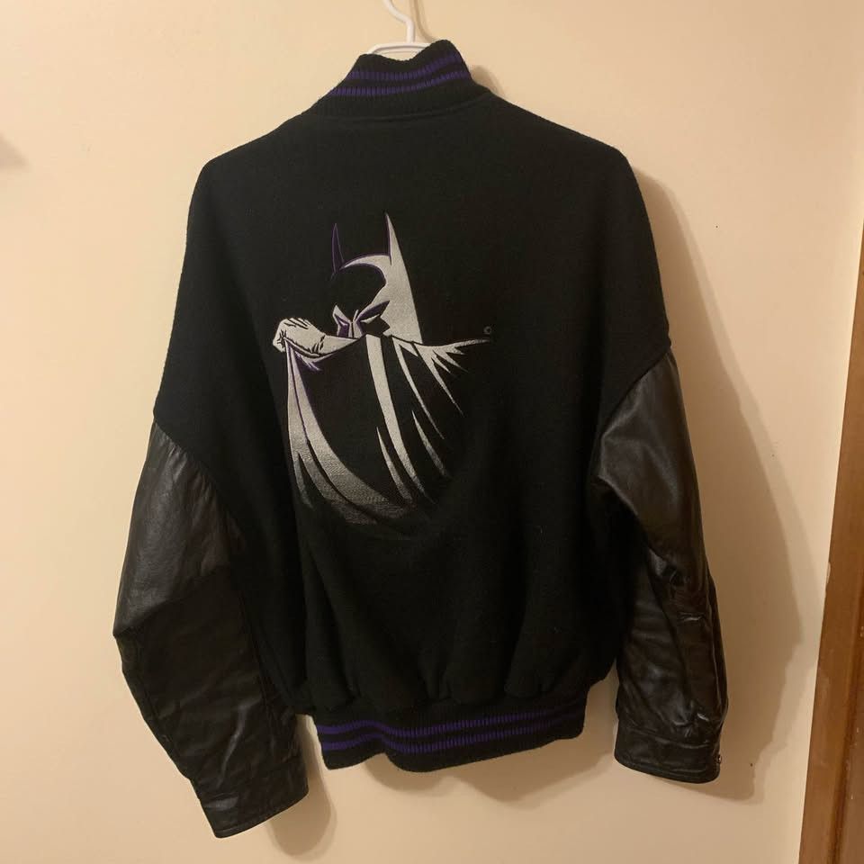 DC Comics Vintage 1991 Batman Leather Varsity Jacket Size US L / EU 52-54 / 3 - 2 Thumbnail