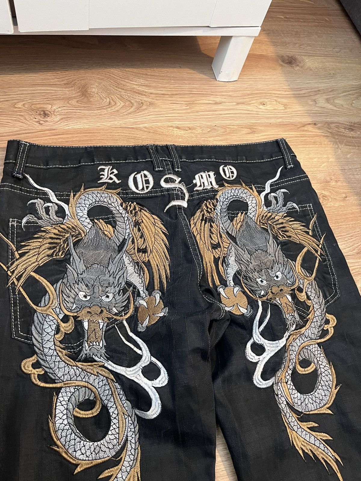 Ed Hardy Vintage Cosmo Lupo Dragon Big Logo Jeans Size US 36 / EU 52 - 2 Thumbnail