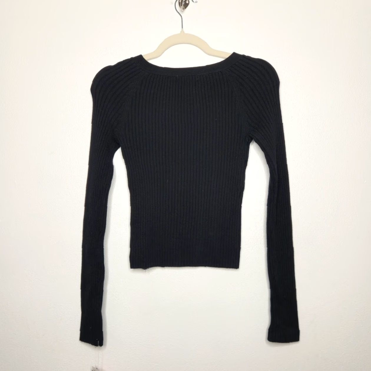 Energie VINTAGE Energie T-Shirt Women M Black Fairy Whimsy Goth Emo Y2K Ribbed Long Sleeve NWT Size M / US 6-8 / IT 42-44 - 5 Thumbnail