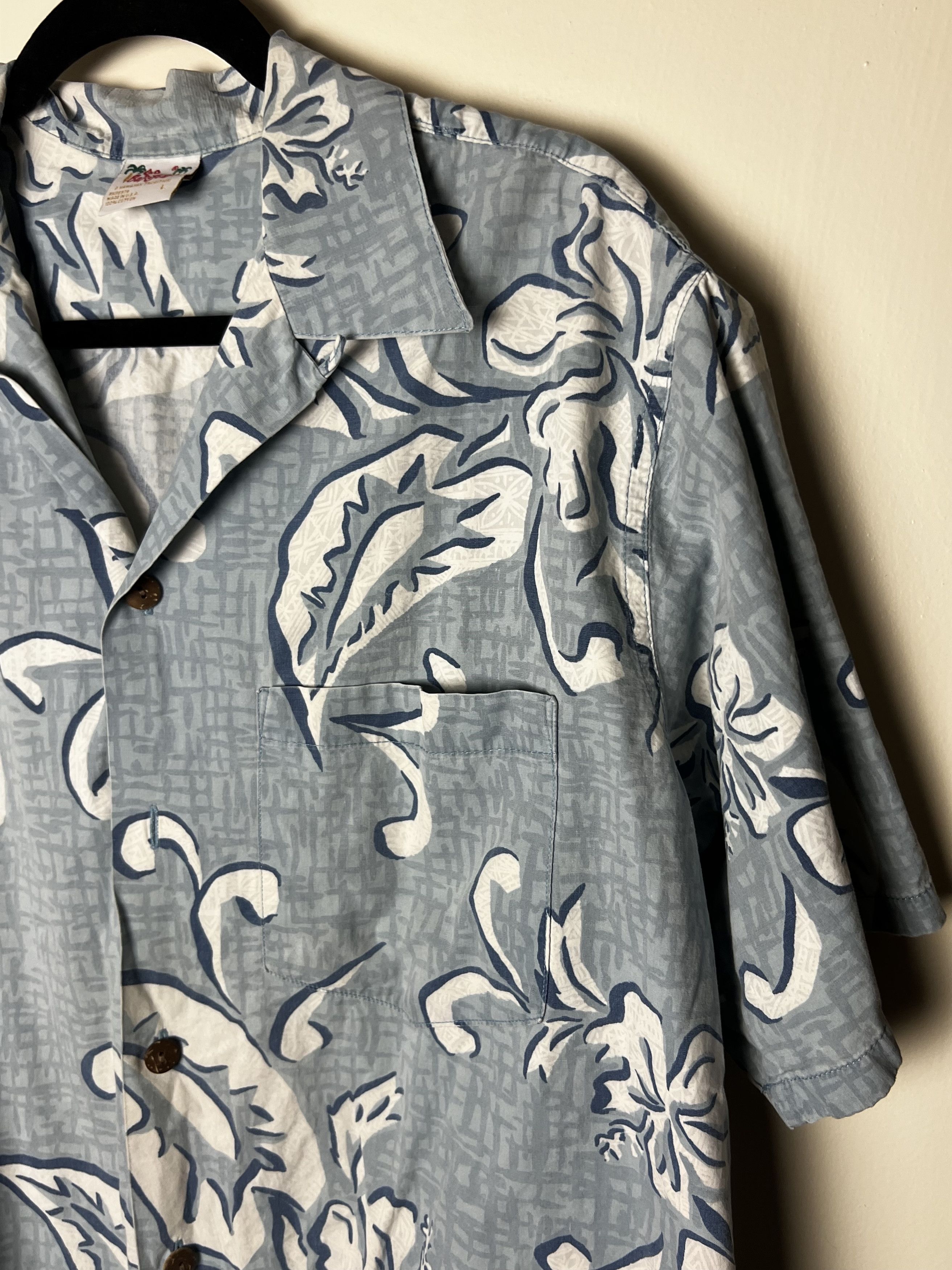 Vintage Vntg 80s Hawaiian Aloha Shirt: Barefoot in Paradise Hibiscus Size US L / EU 52-54 / 3 - 4 Thumbnail