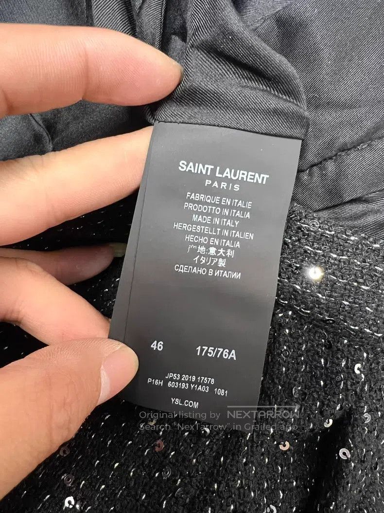 Saint Laurent Paris Saint Laurent Paris Starry Sequin Wool Trousers Size US 30 / EU 46 - 4 Thumbnail