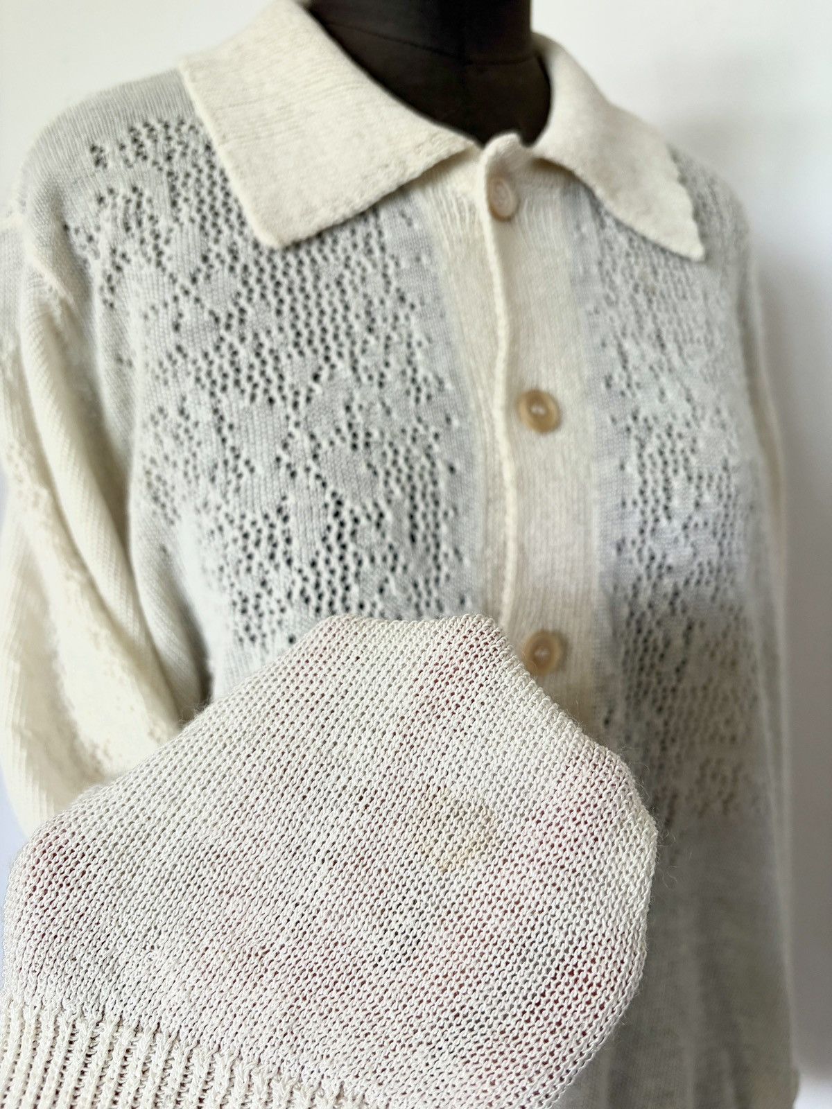 Our Legacy Our Legacy Lace Knit Piquet Polo(61% Wool) Size US M / EU 48-50 / 2 - 8 Thumbnail