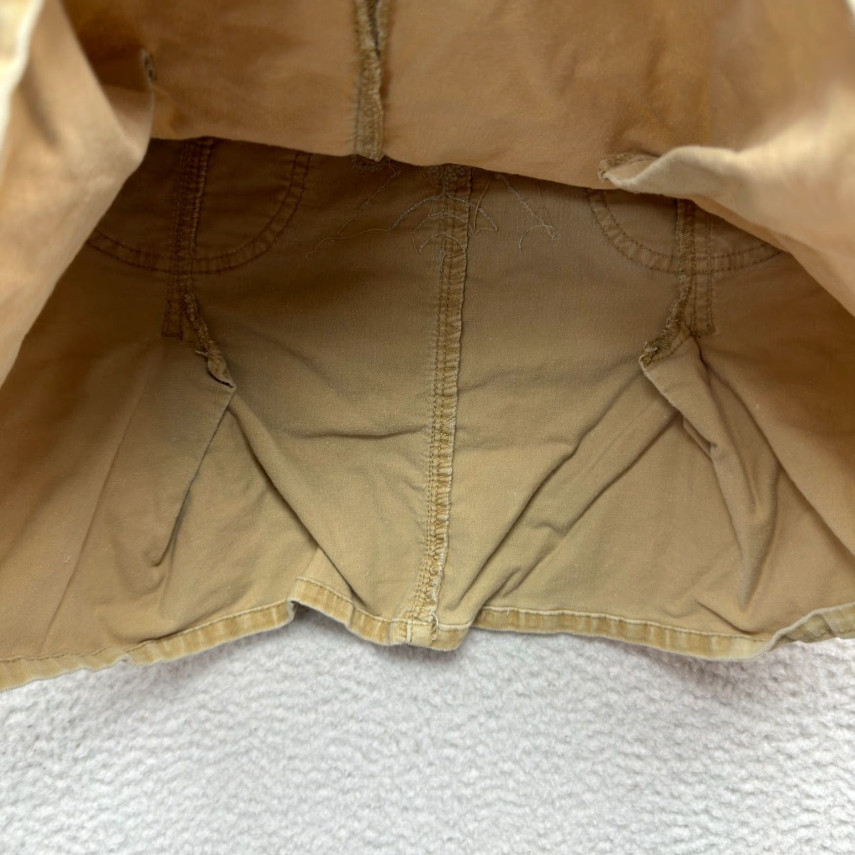 Vintage VINTAGE Y2K Corduroy Pleated Mini Skirt 12 14 Beige Tan Grunge Boho Fairy Womens Mens Girls Size 34" / US 12 / IT 48 - 5 Thumbnail