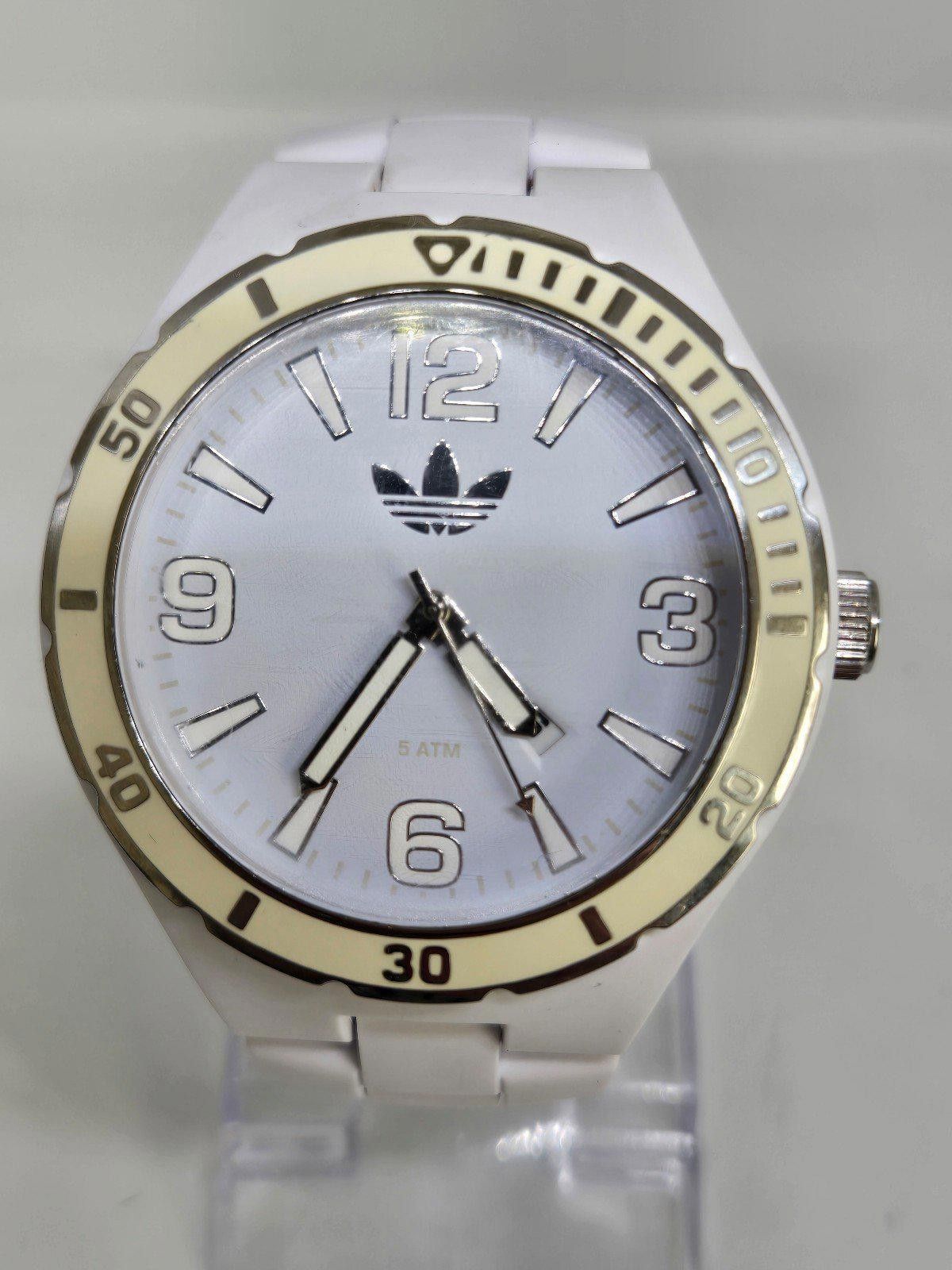 Adidas Unisex White 50Mm Quartz Plastic Watch Adh2688, Men's