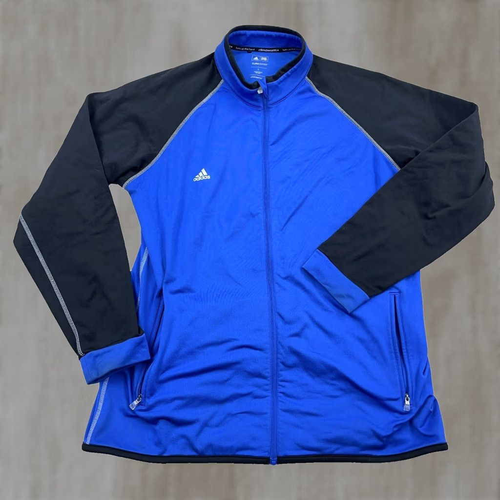 Adidas Adidas Track Jacket Women L Blue Black Full Zip Clima Warm Performance Gym Size L / US 10 / IT 46 - 1 Thumbnail