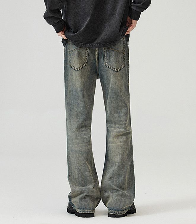 Jean American men's retro washed scimitar flared jeans Size US 32 / EU 48 - 4 Thumbnail