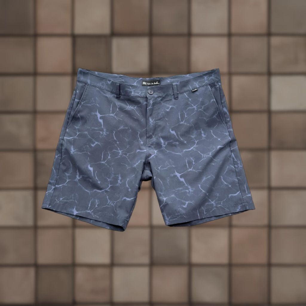TravisMathew TravisMathew Shorts Mens 40 Gray Marble Print Golf Chino Stretch Performance Size US 40 / EU 56 - 1 Thumbnail
