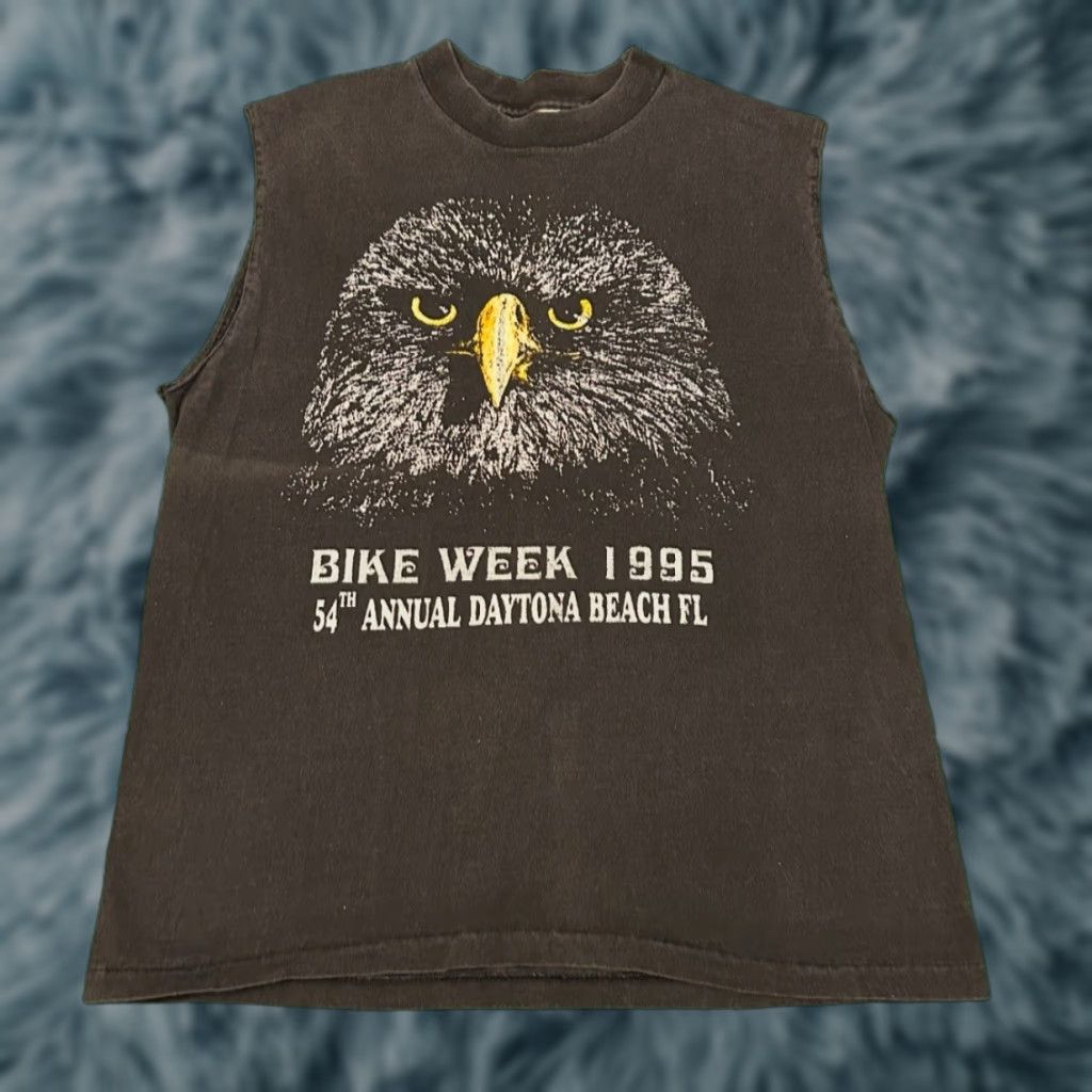 Vintage VINTAGE Daytona Bike Week 1995 Eagle Biker VTG Sleeveless Shirt Mens Size M Black 90s Motorcycle Punk Grunge Hip Hop USA Size US M / EU 48-50 / 2 - 1 Thumbnail